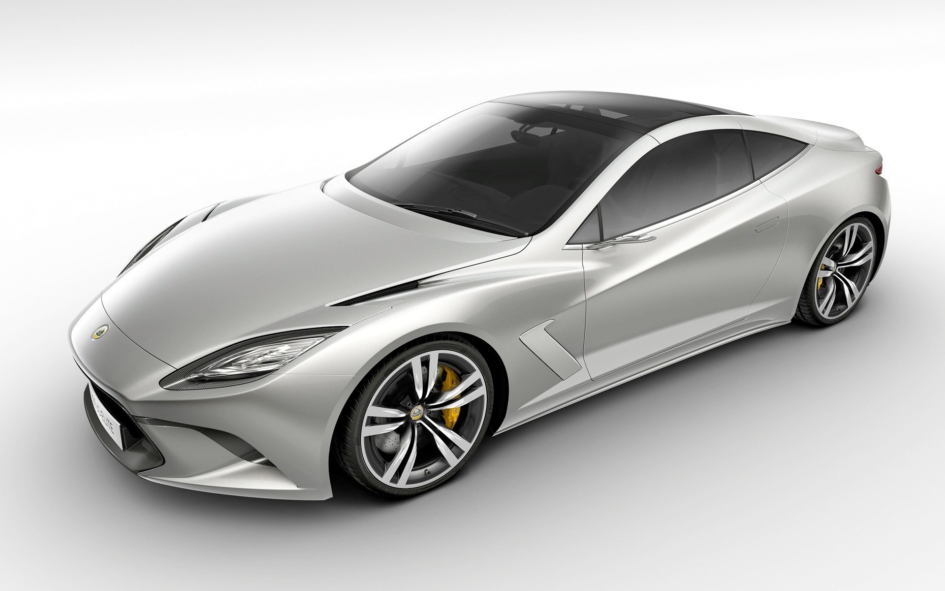 Silver Lotus Elite concept car with black roof HD Wallpaper