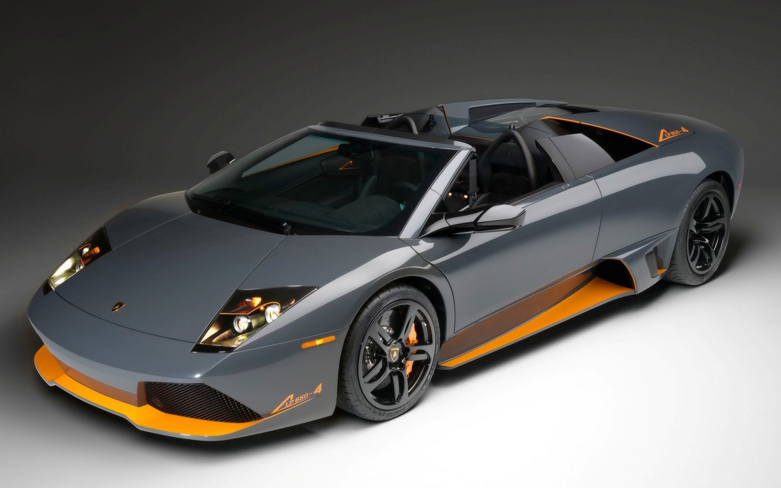 Lamborghini Murciélago LP650-4 Roadster in Grey and Orange HD Wallpaper