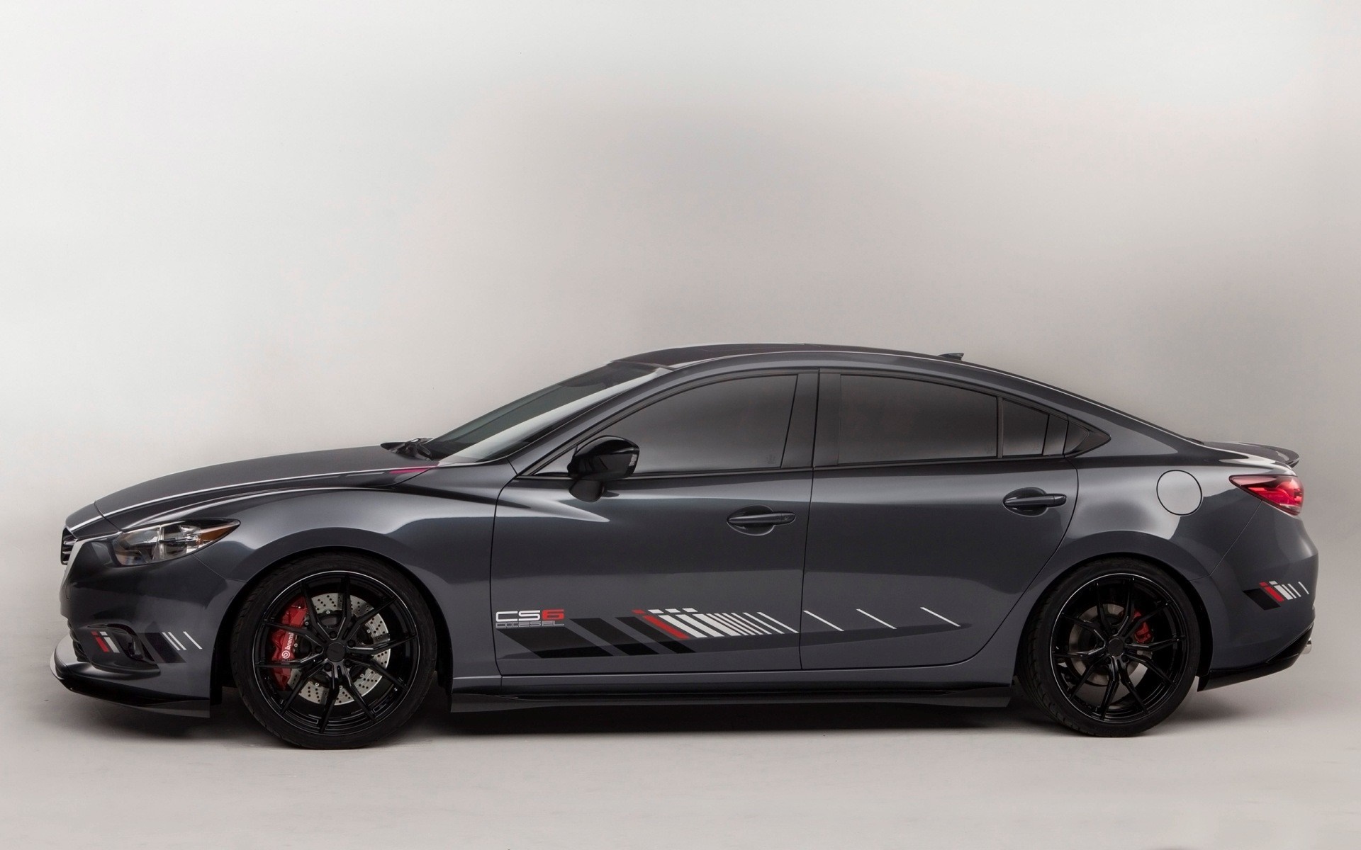 Mazda CS6 sedan with racing stripes HD Wallpaper