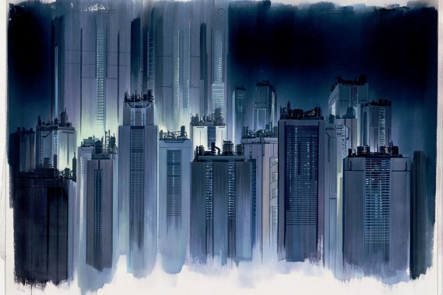 Abstract futuristic cityscape with skyscrapers HD Wallpaper