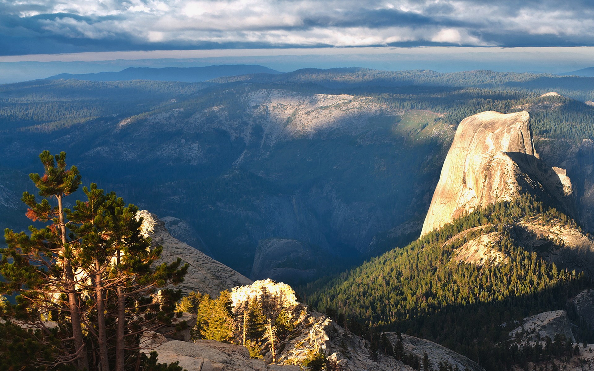 Half Dome Yosemite National Park at Sunset HD Wallpaper
