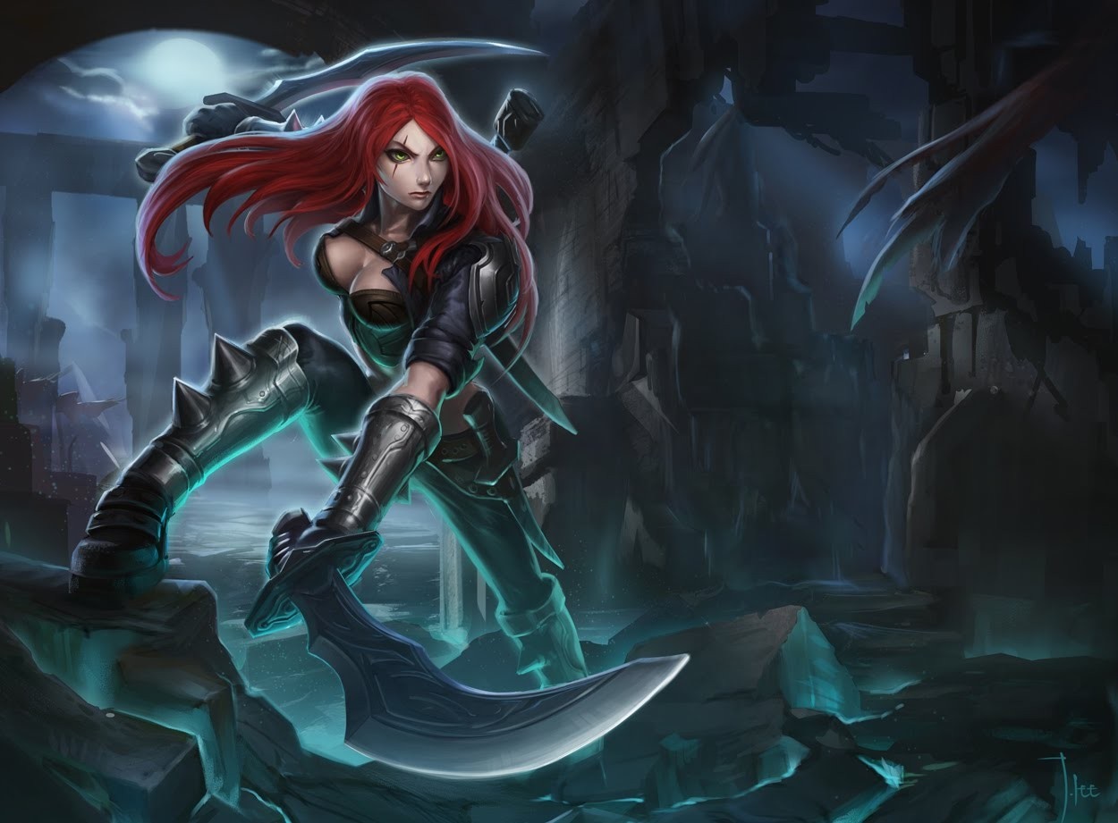 Katarina from League of Legends in a cave HD Wallpaper