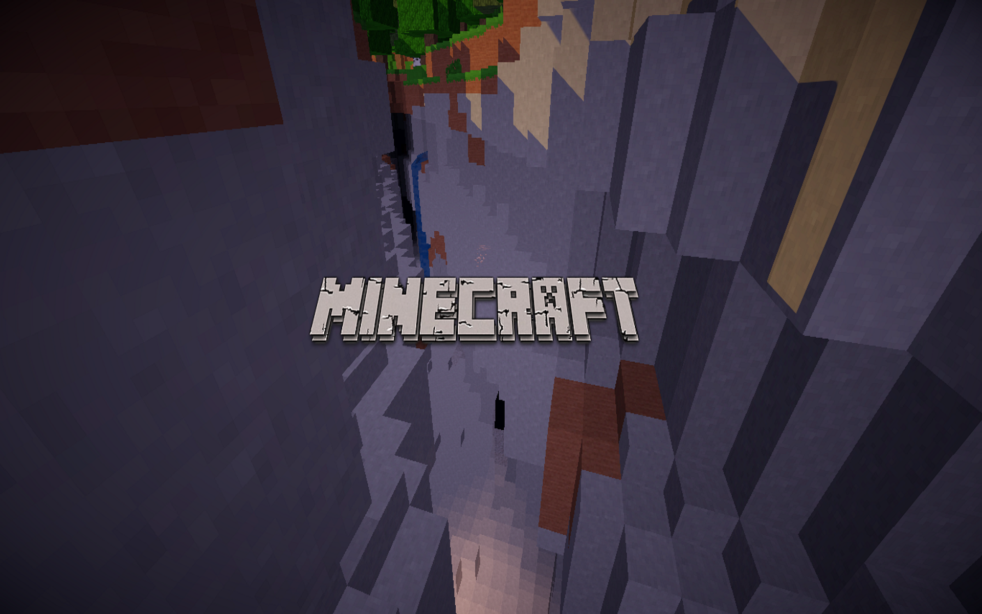 Minecraft logo over a canyon landscape HD Wallpaper
