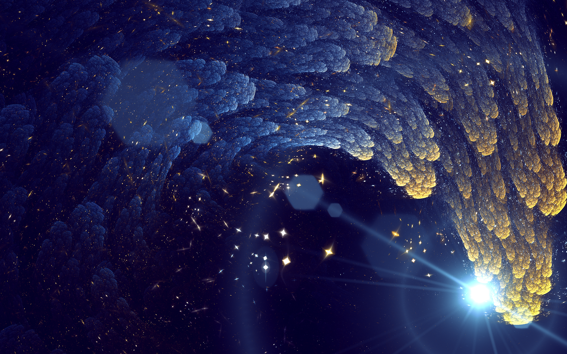 Abstract cosmic swirl with bright light HD Wallpaper