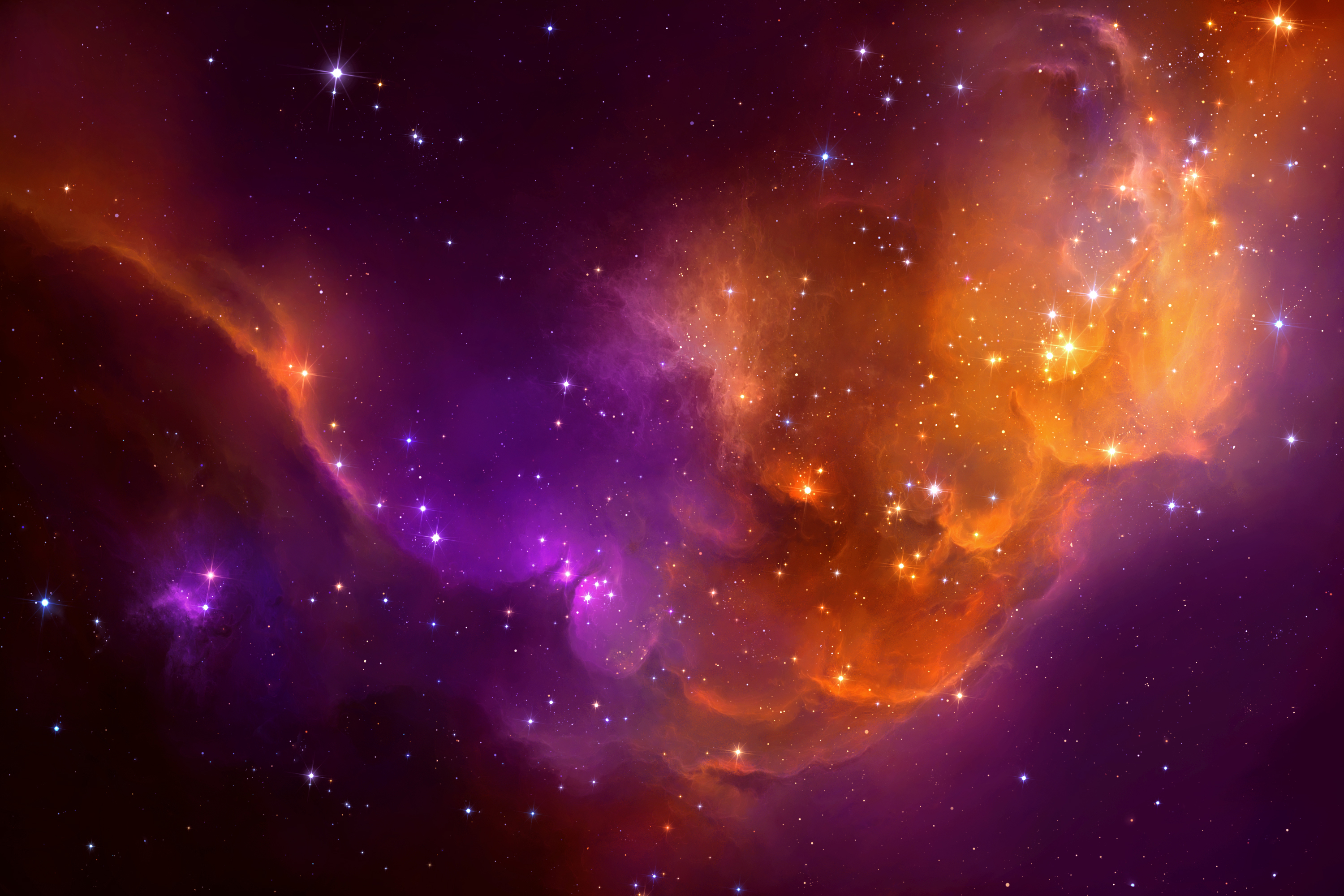 Nebula with stars and cosmic dust HD Wallpaper