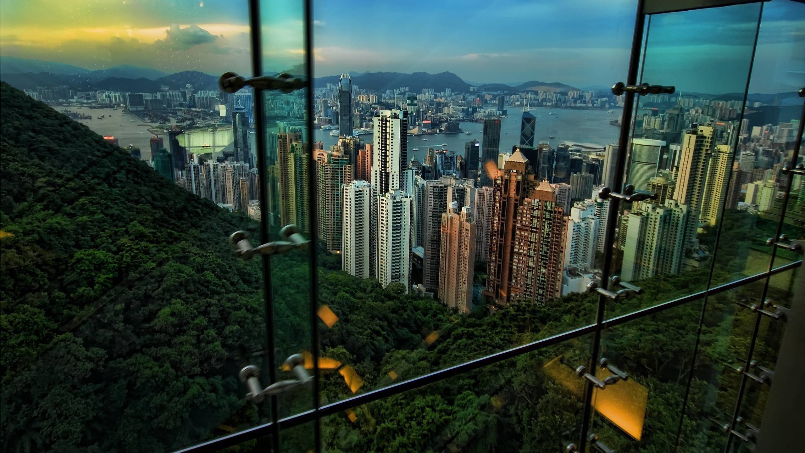 Hong Kong cityscape from The Peak at dusk HD Wallpaper