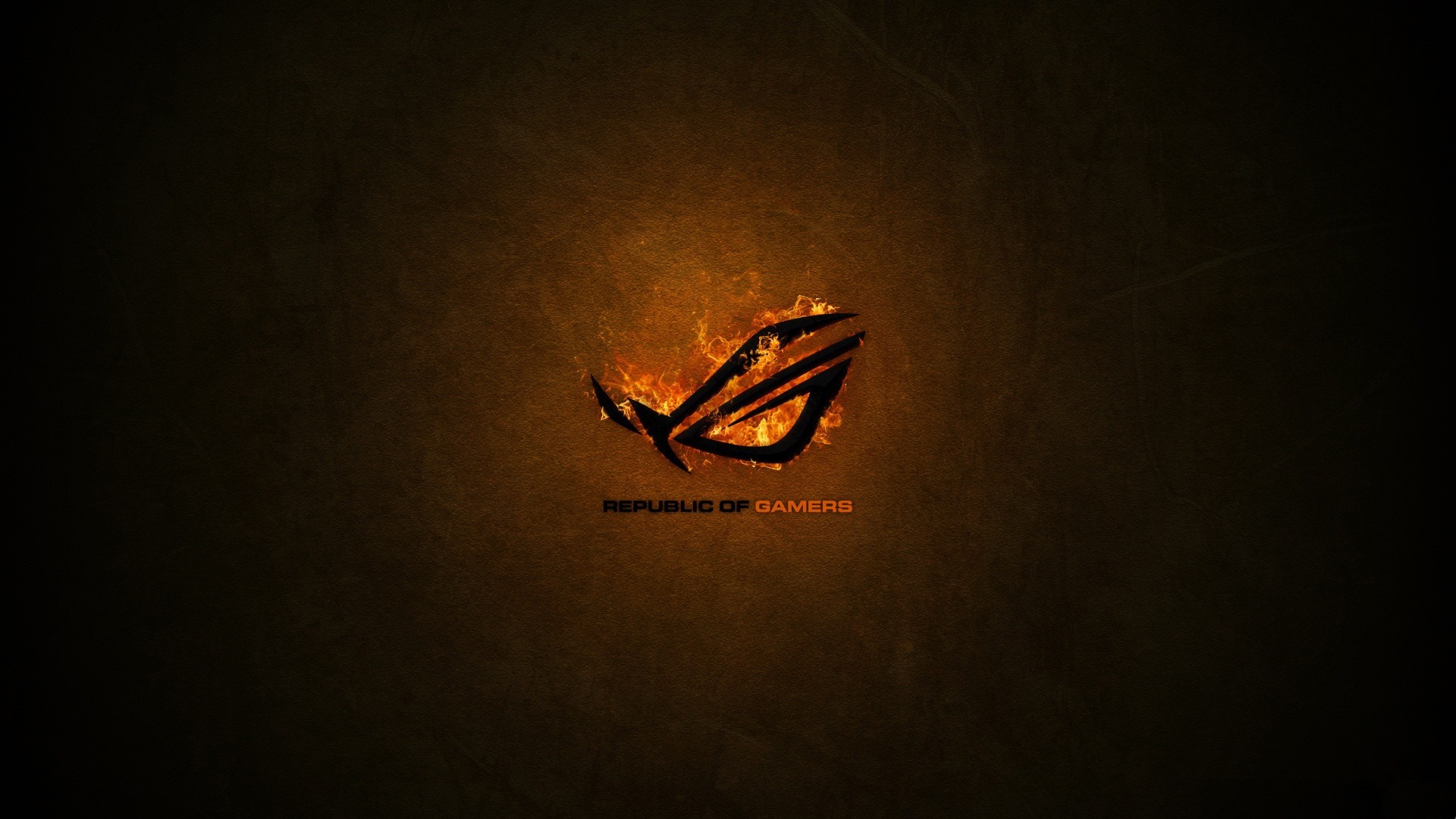 Republic of Gamers logo with fire HD Wallpaper
