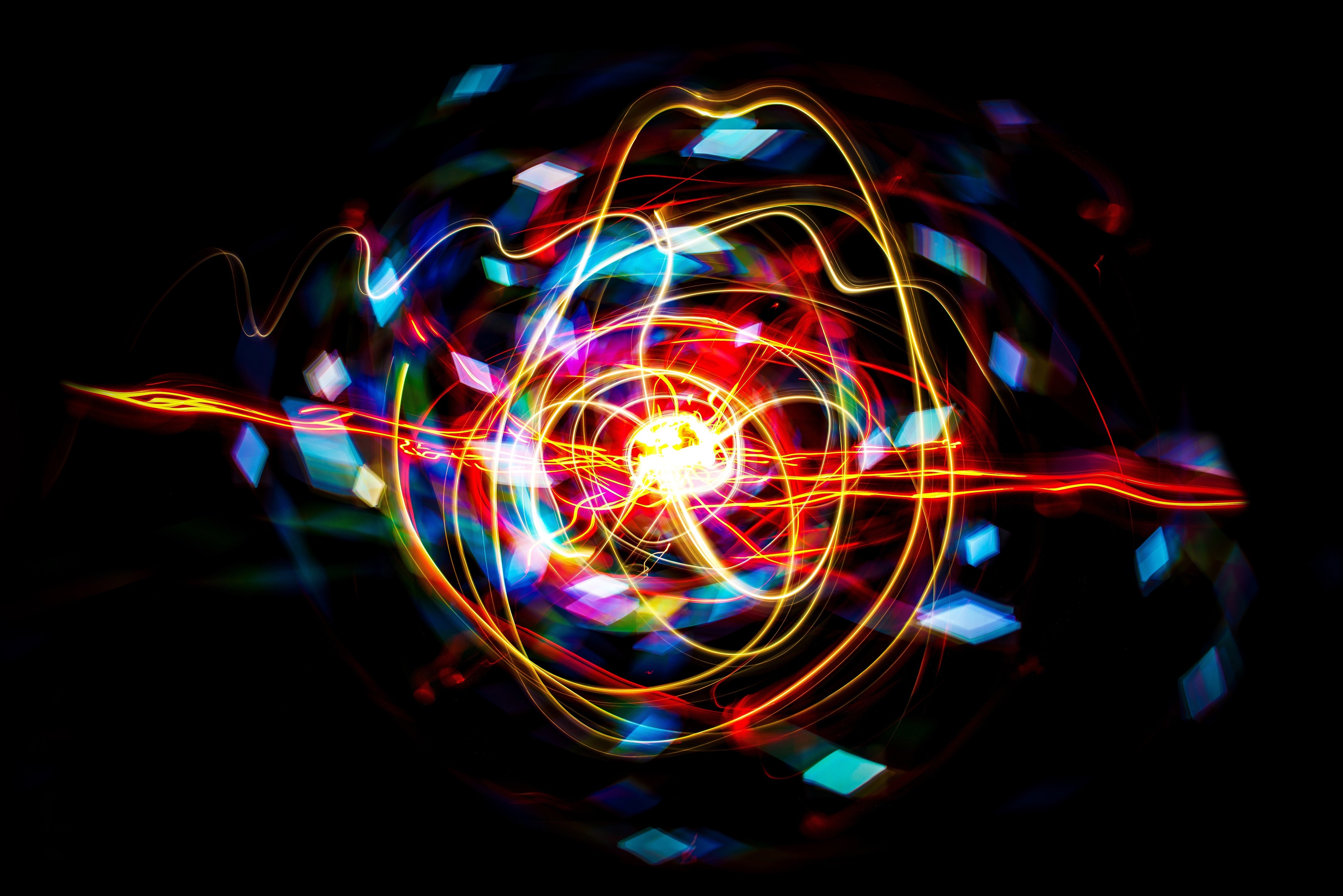 Vibrant Abstract Sphere of Colorful Light Waves HD Wallpaper