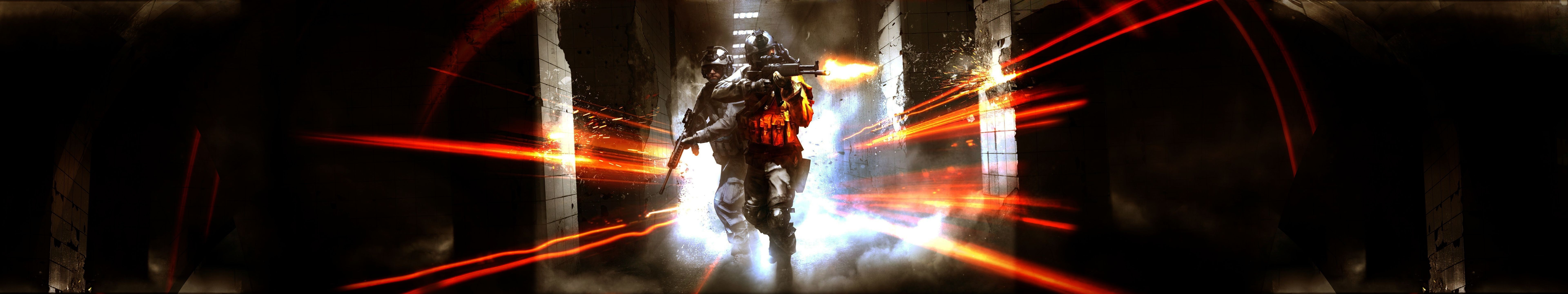 Soldiers in Battlefield 4 firing weapons with special effects HD Wallpaper