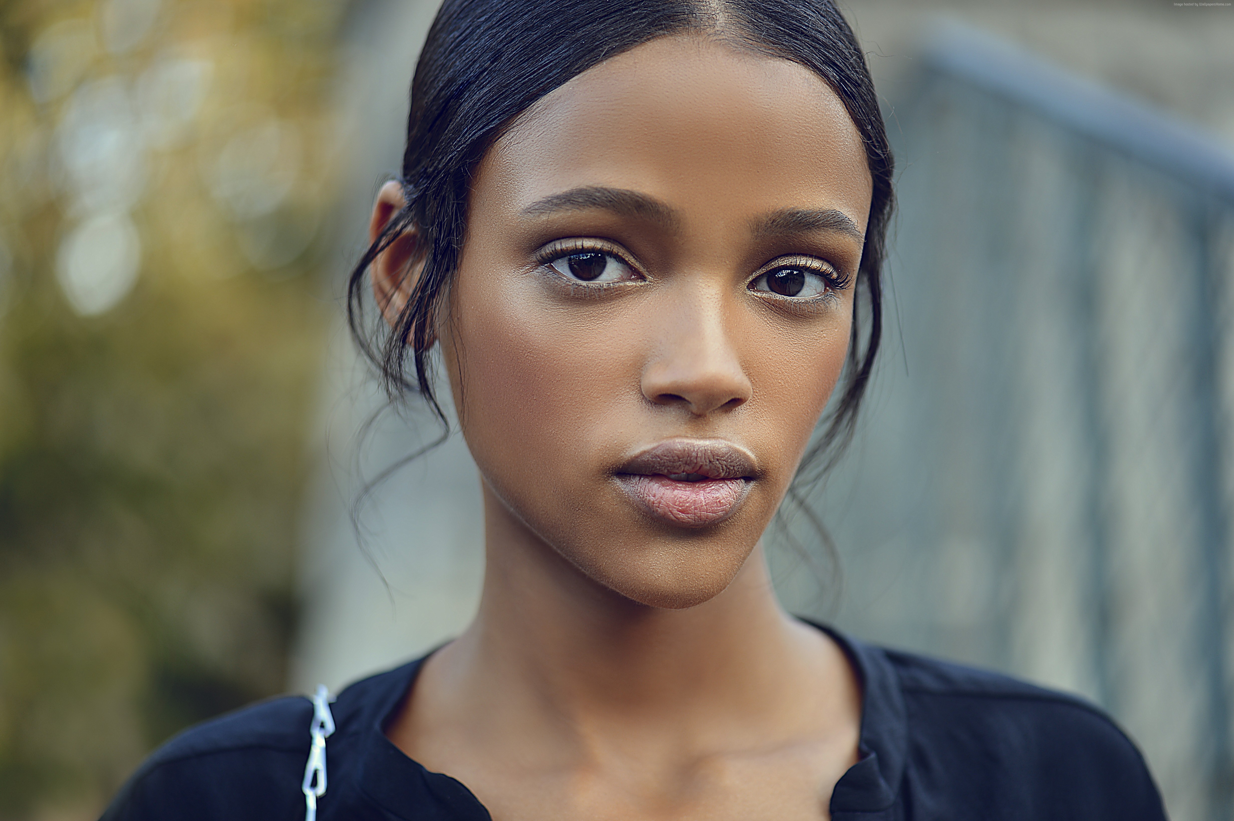 Aya Jones, model, close-up portrait HD Wallpaper