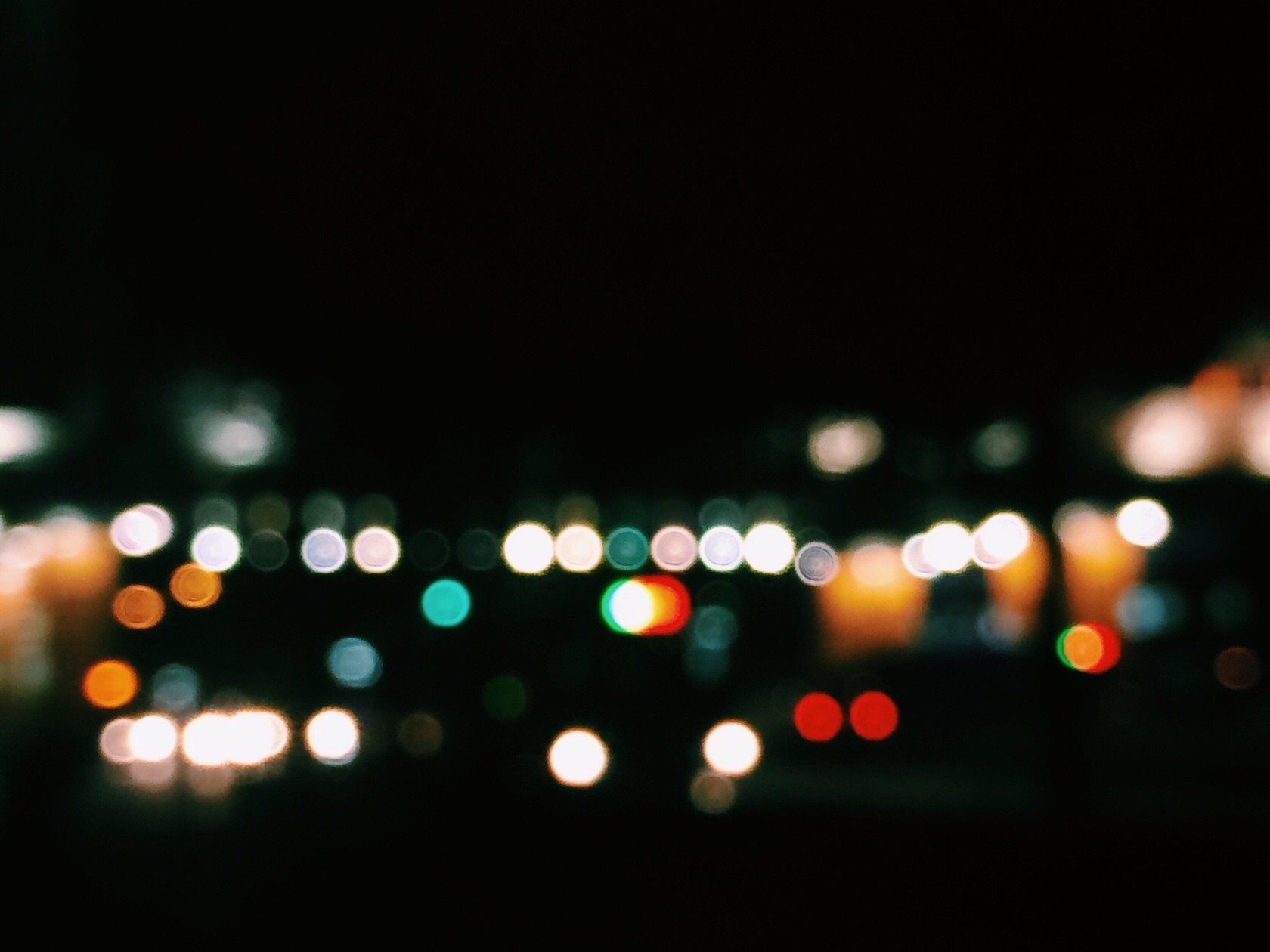 Bokeh lights at night HD Wallpaper