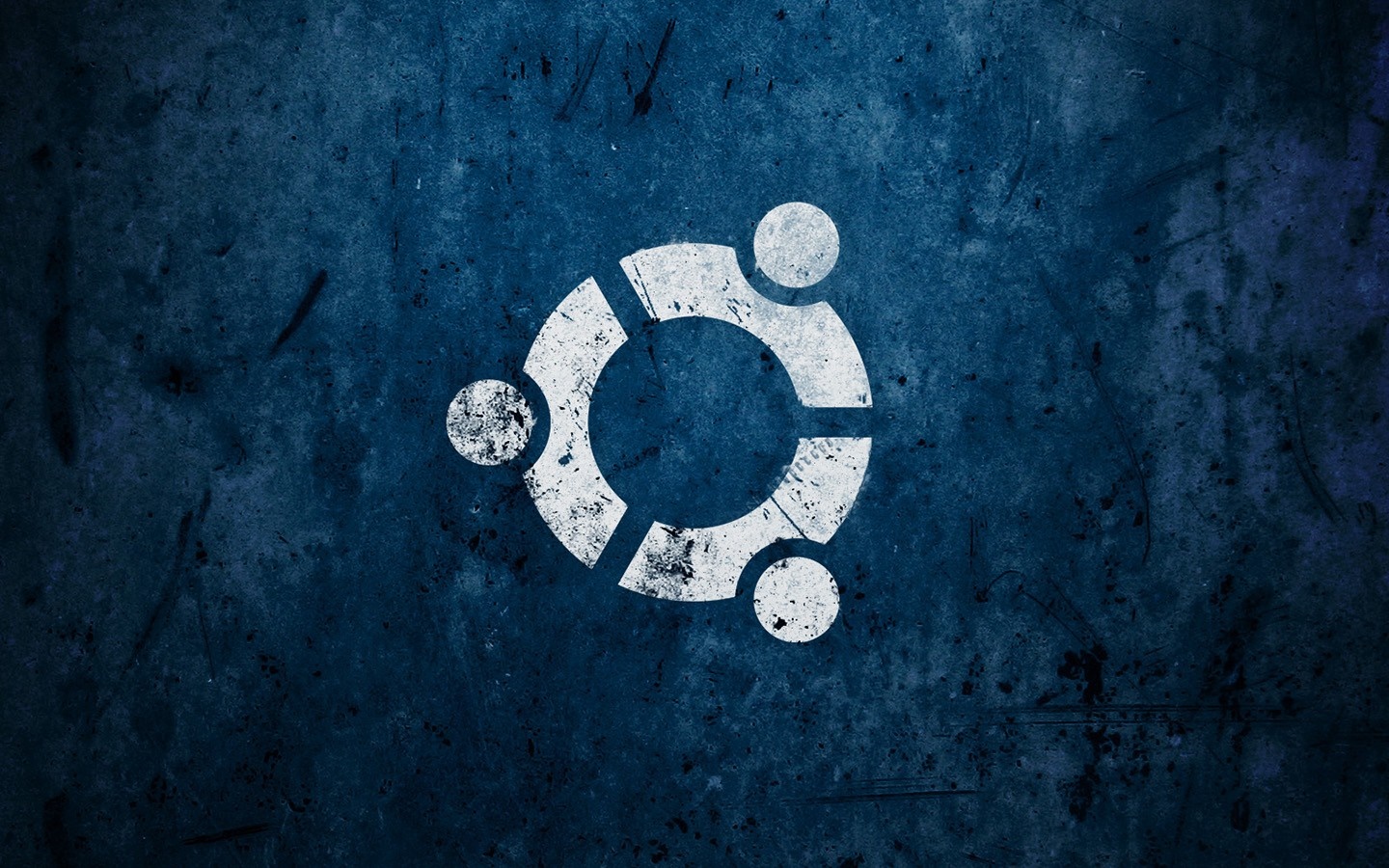 Ubuntu Logo on Textured Blue Background HD Wallpaper