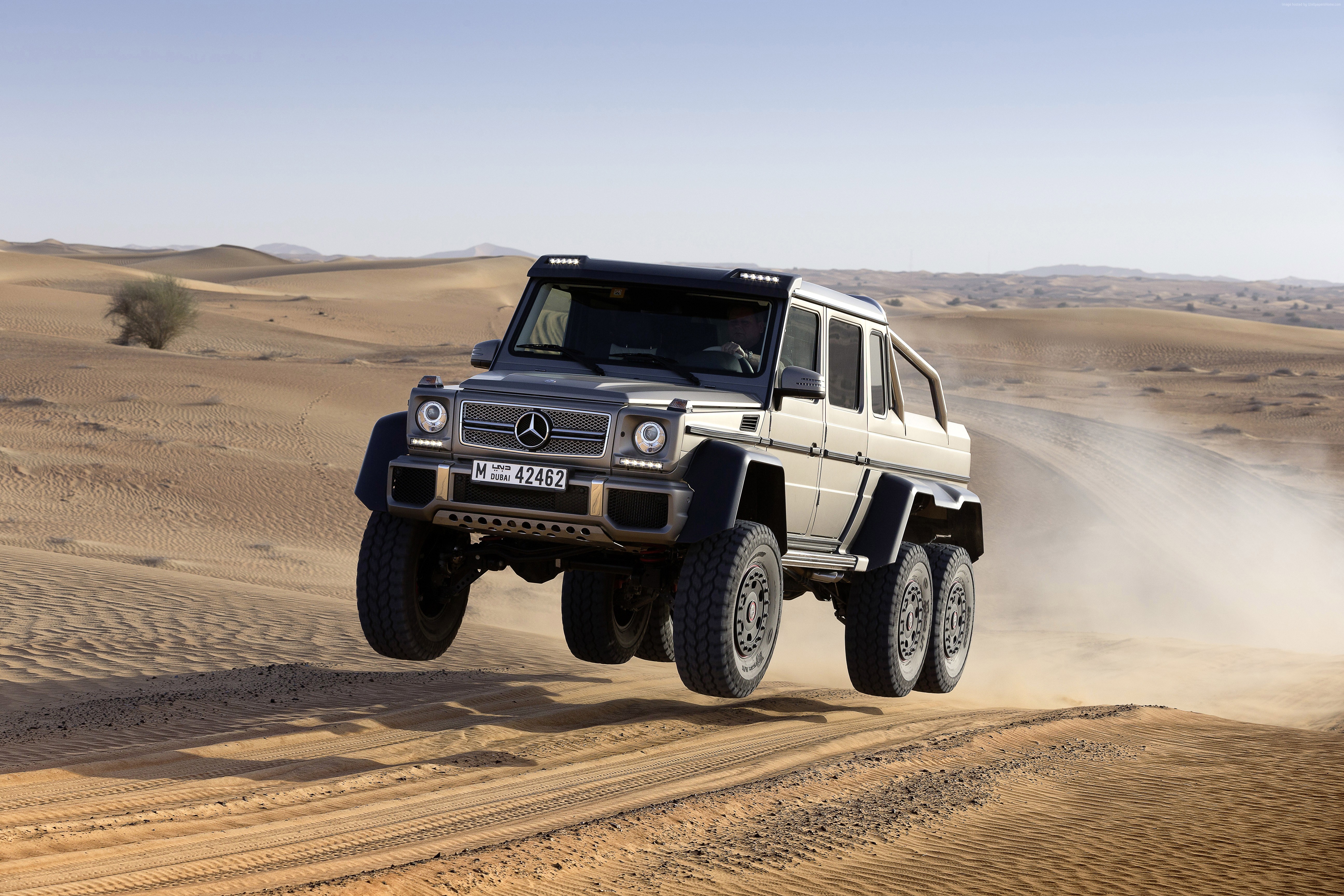 Mercedes-Benz G 63 AMG 6x6 Off-Roading in Desert HD Wallpaper