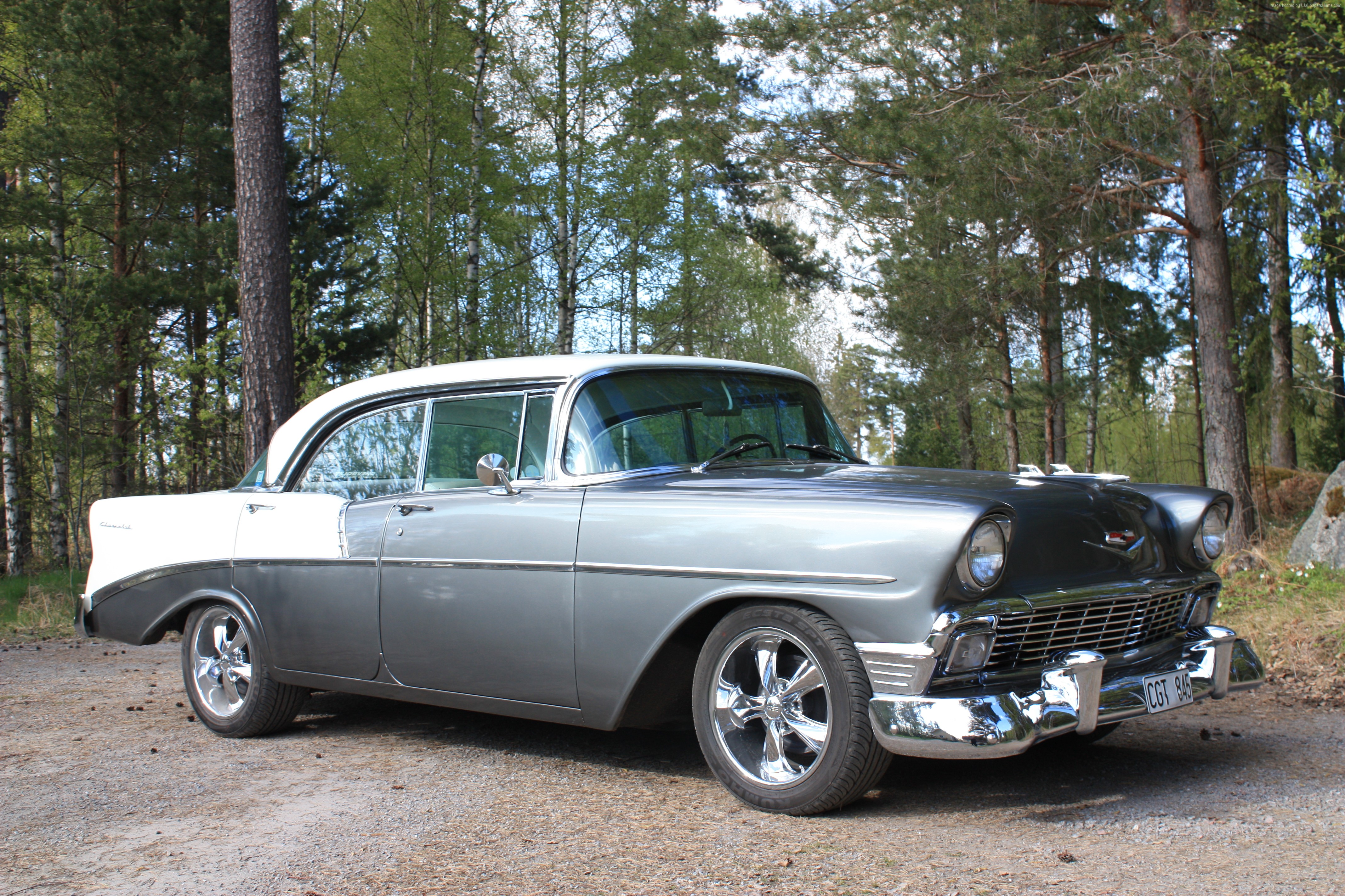 1956 Chevrolet 210 Sedan in a Forest HD Wallpaper