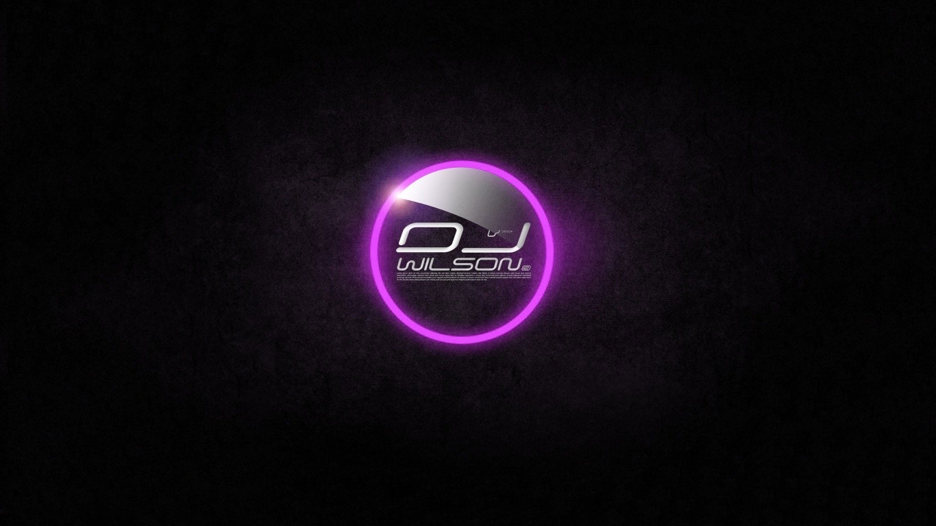 DJ Wilson logo with purple neon circle HD Wallpaper