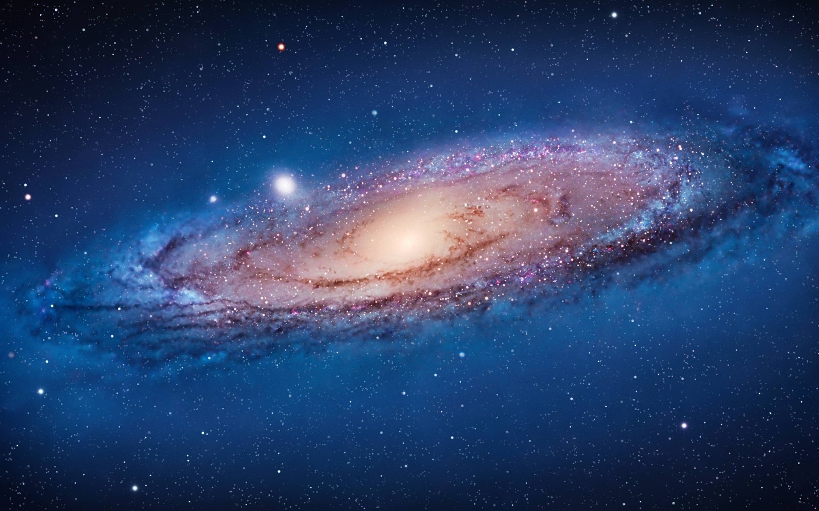 Andromeda Galaxy in deep space with stars HD Wallpaper