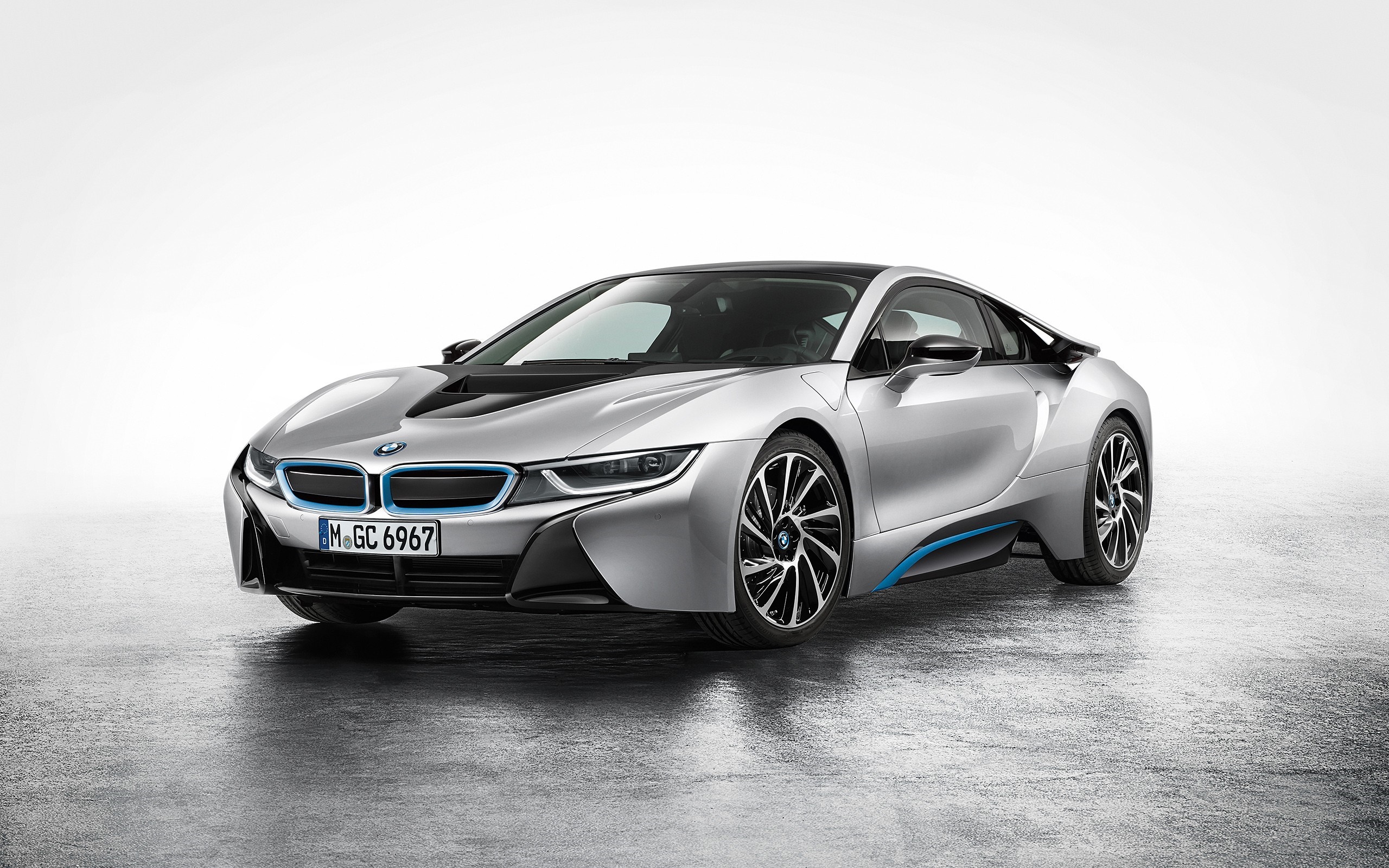 Silver BMW i8 Sports Car HD Wallpaper