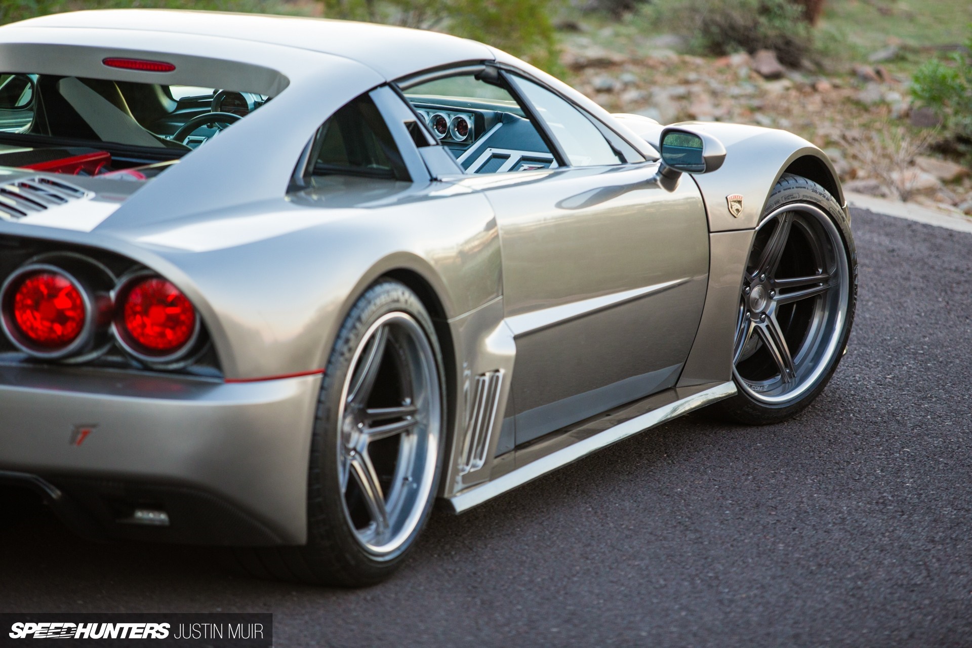 Falcon F7 sports car rear quarter view HD Wallpaper
