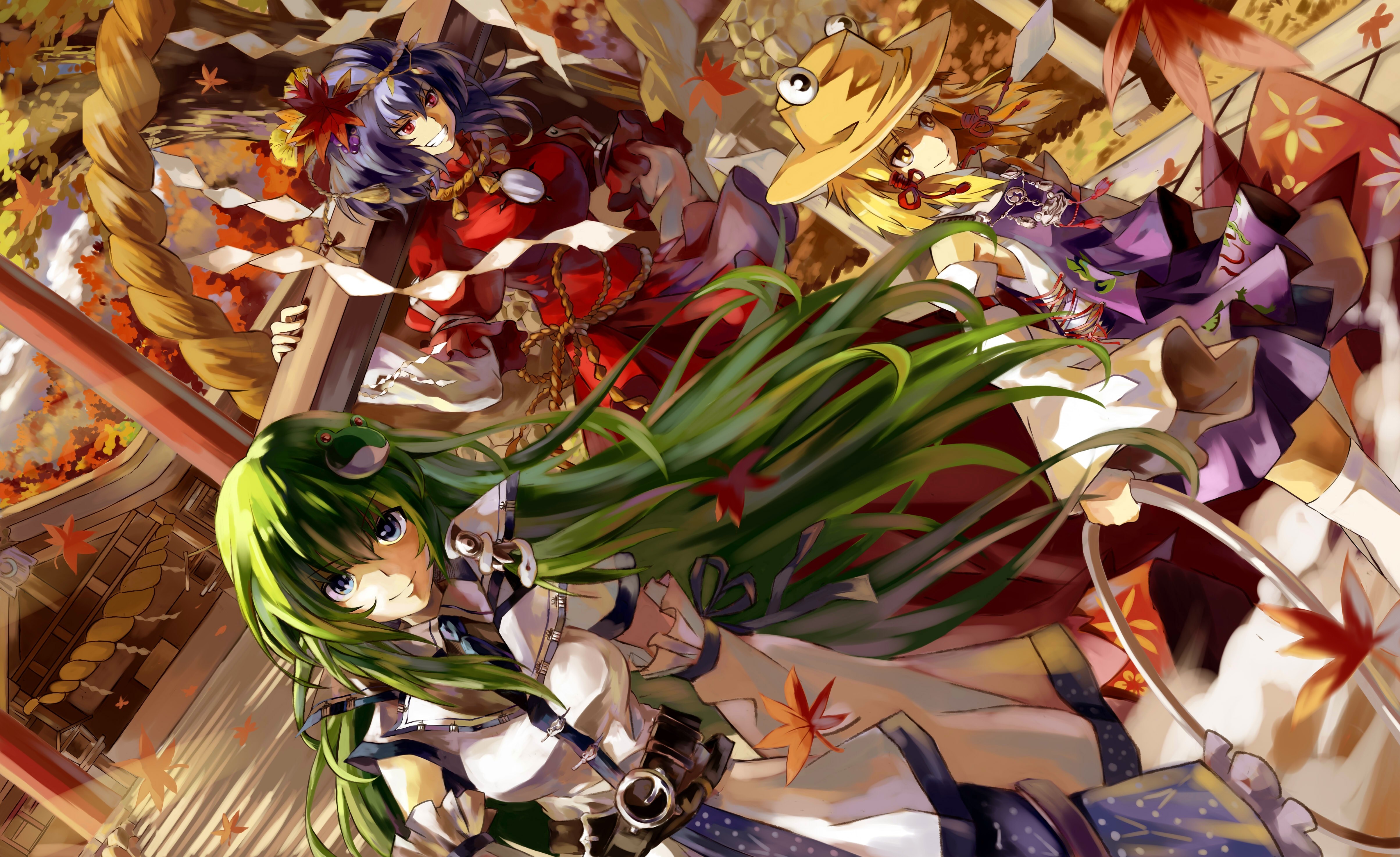 Moriya Shrine characters from Touhou Project HD Wallpaper