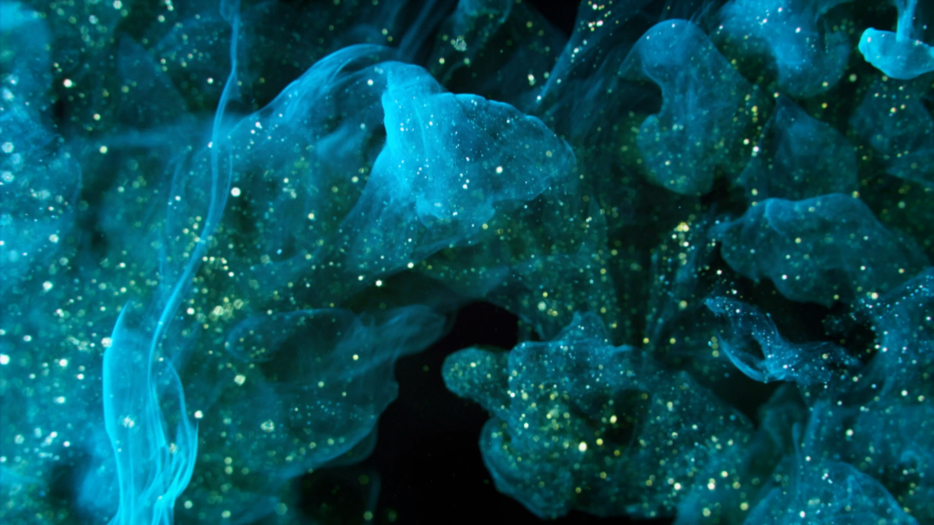 Abstract blue and turquoise smoke with glitter HD Wallpaper
