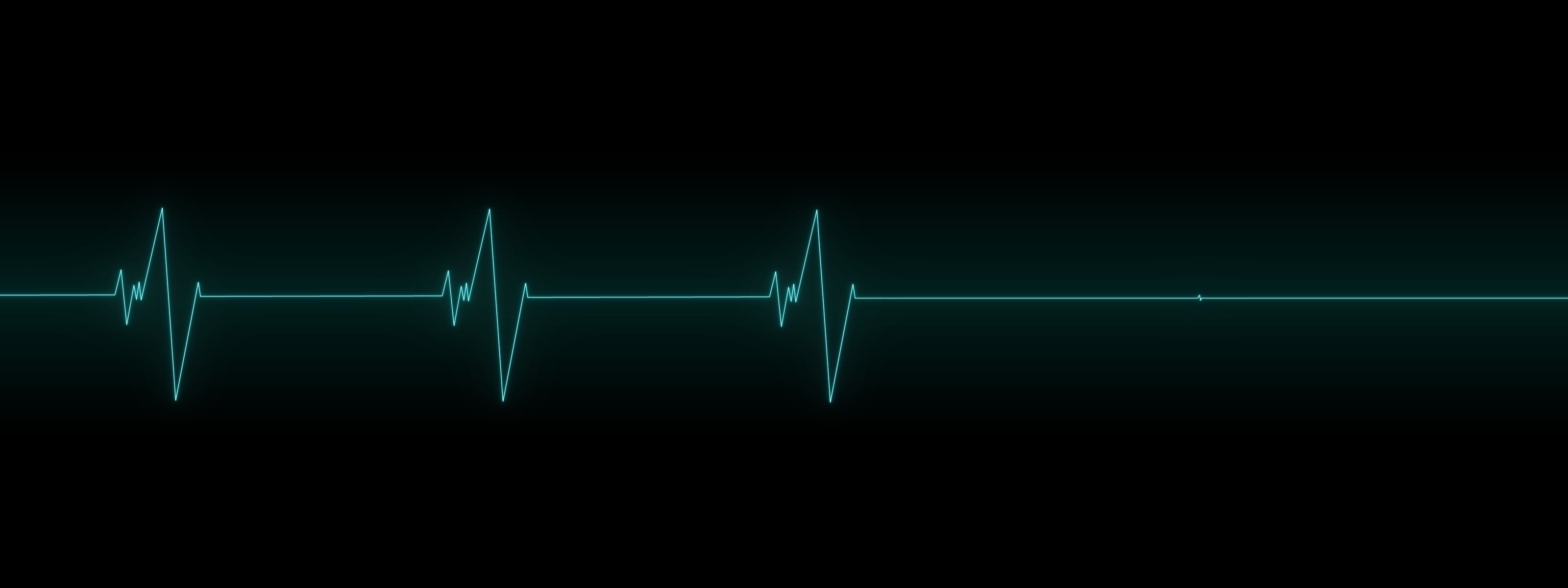 Minimalist electrocardiogram on black background HD Wallpaper