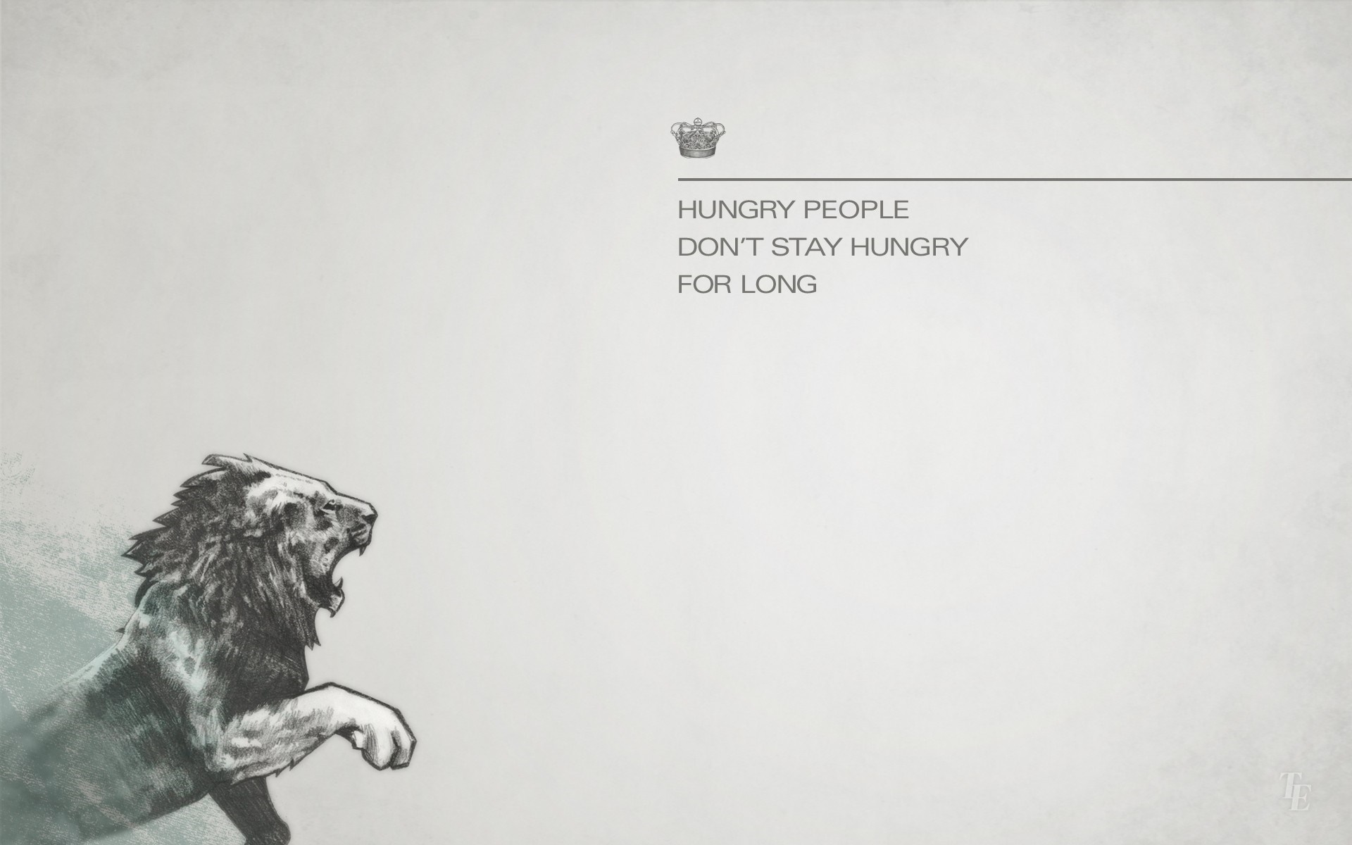 Lion sketch with motivational quote and crown HD Wallpaper
