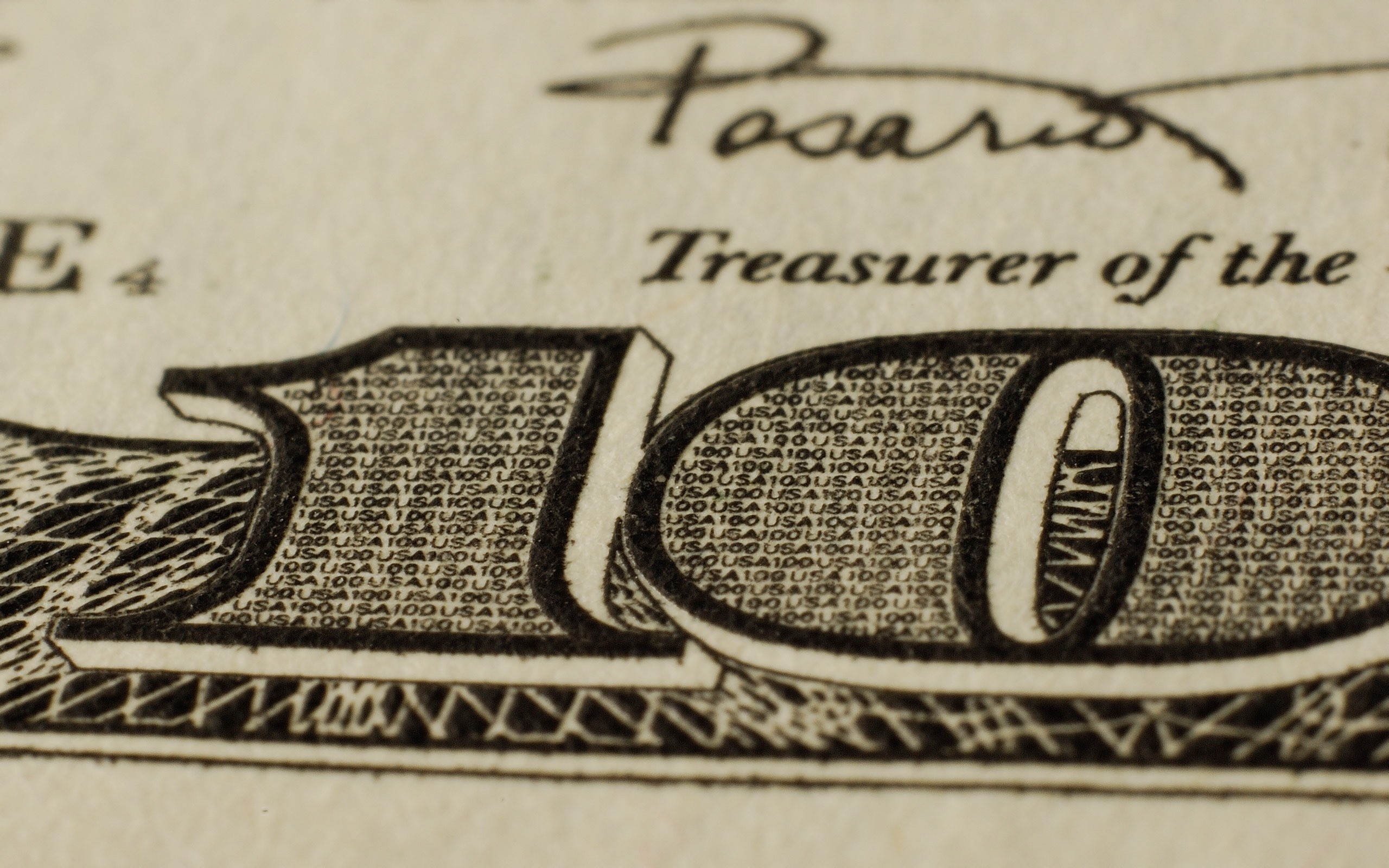 Close-up of a 100 Dollar Bill HD Wallpaper