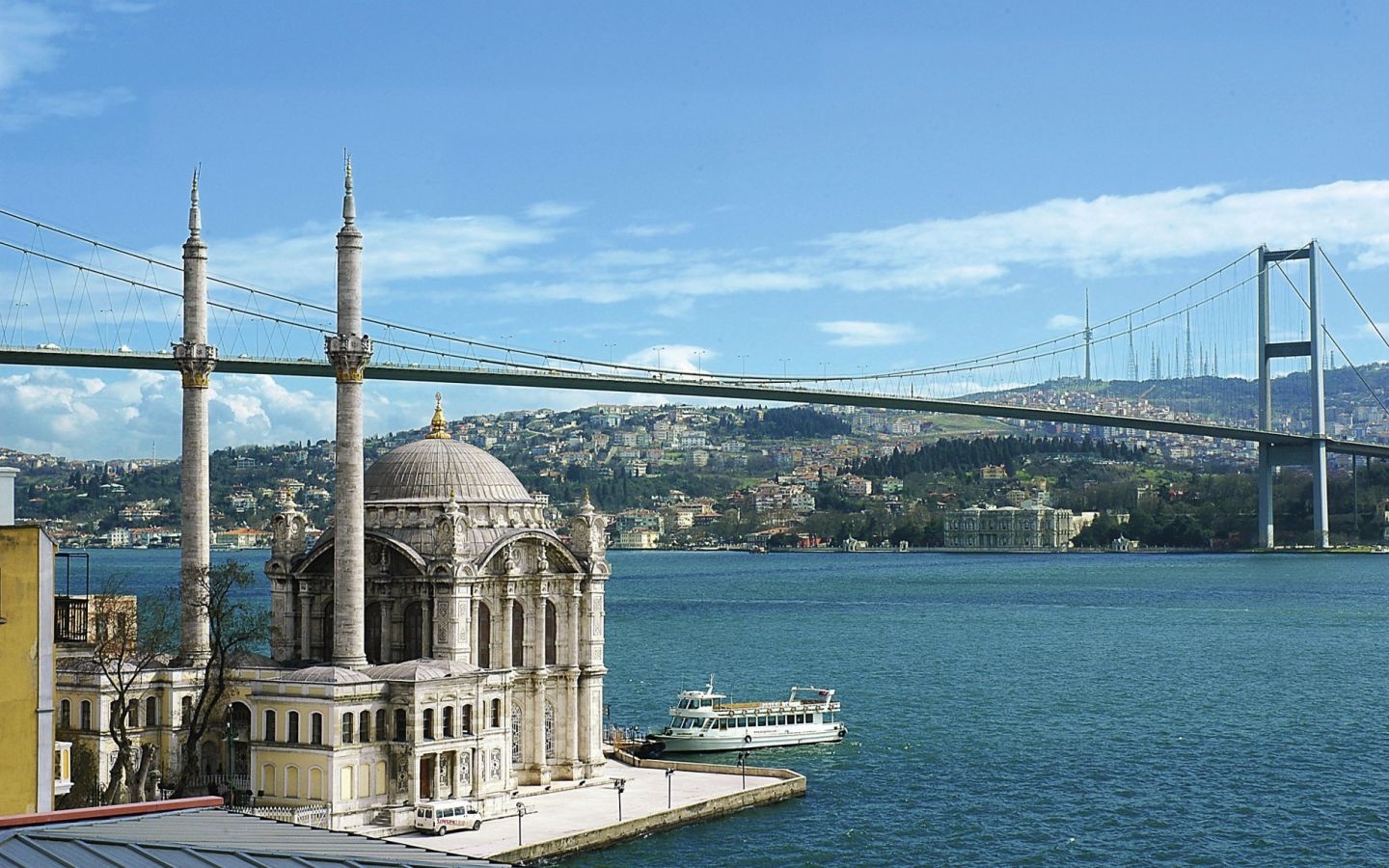 Ortaköy Mosque and Bosphorus Bridge, Istanbul HD Wallpaper