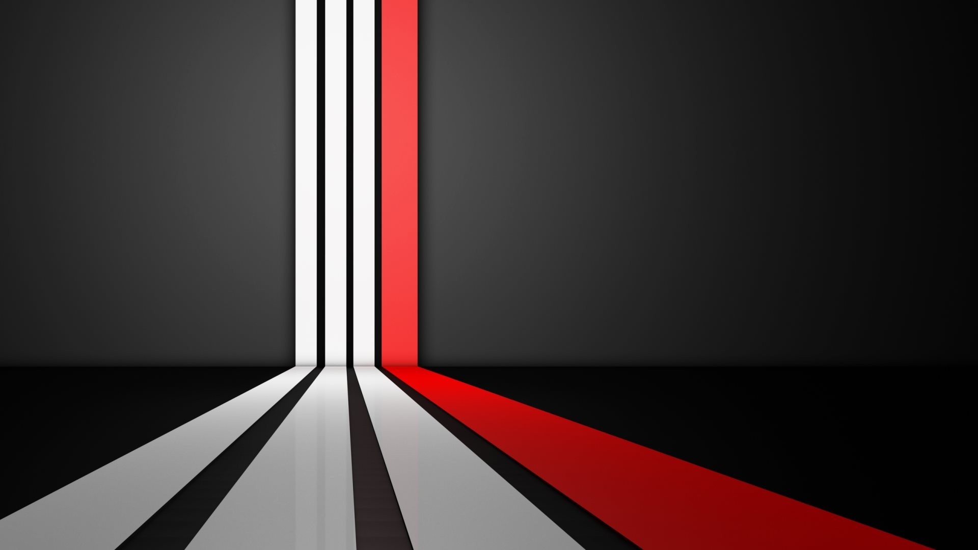 Abstract Red and White Lines on Black Background HD Wallpaper