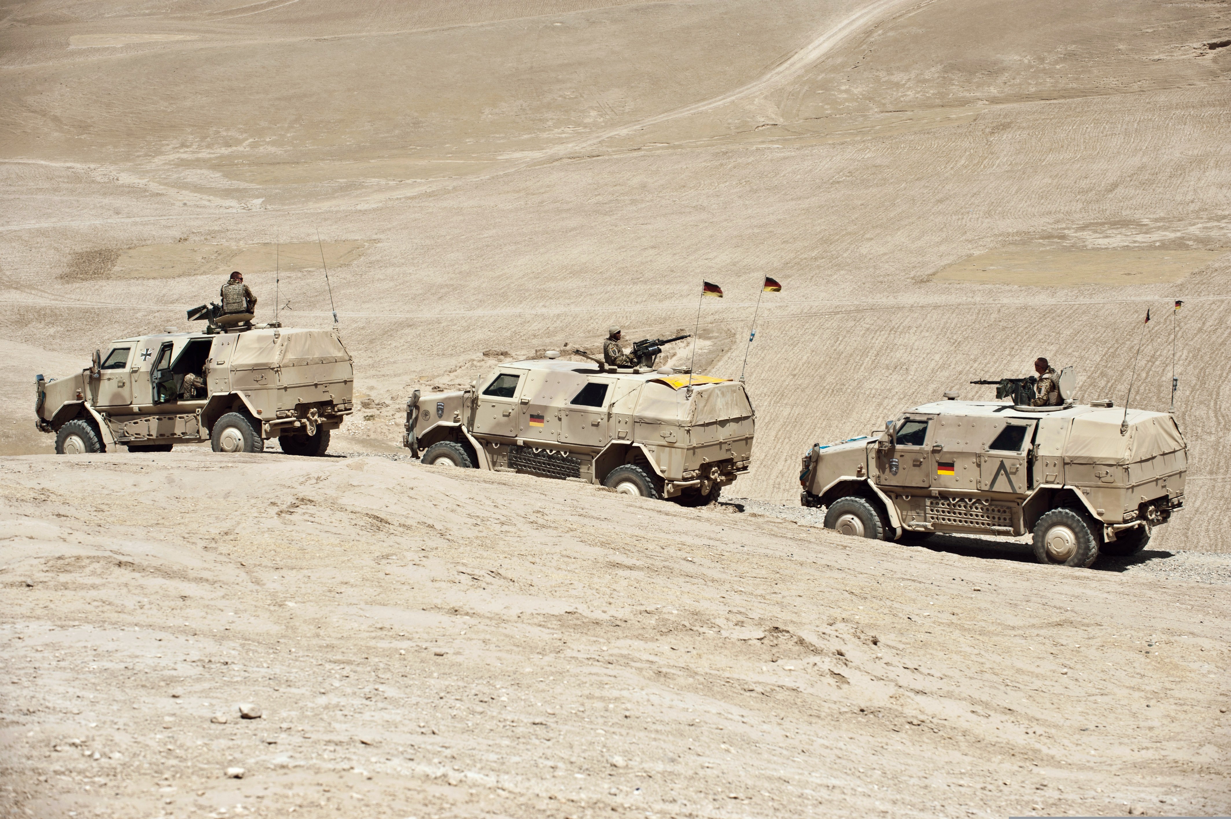 Bundeswehr ATF Dingo infantry mobility vehicles in convoy HD Wallpaper