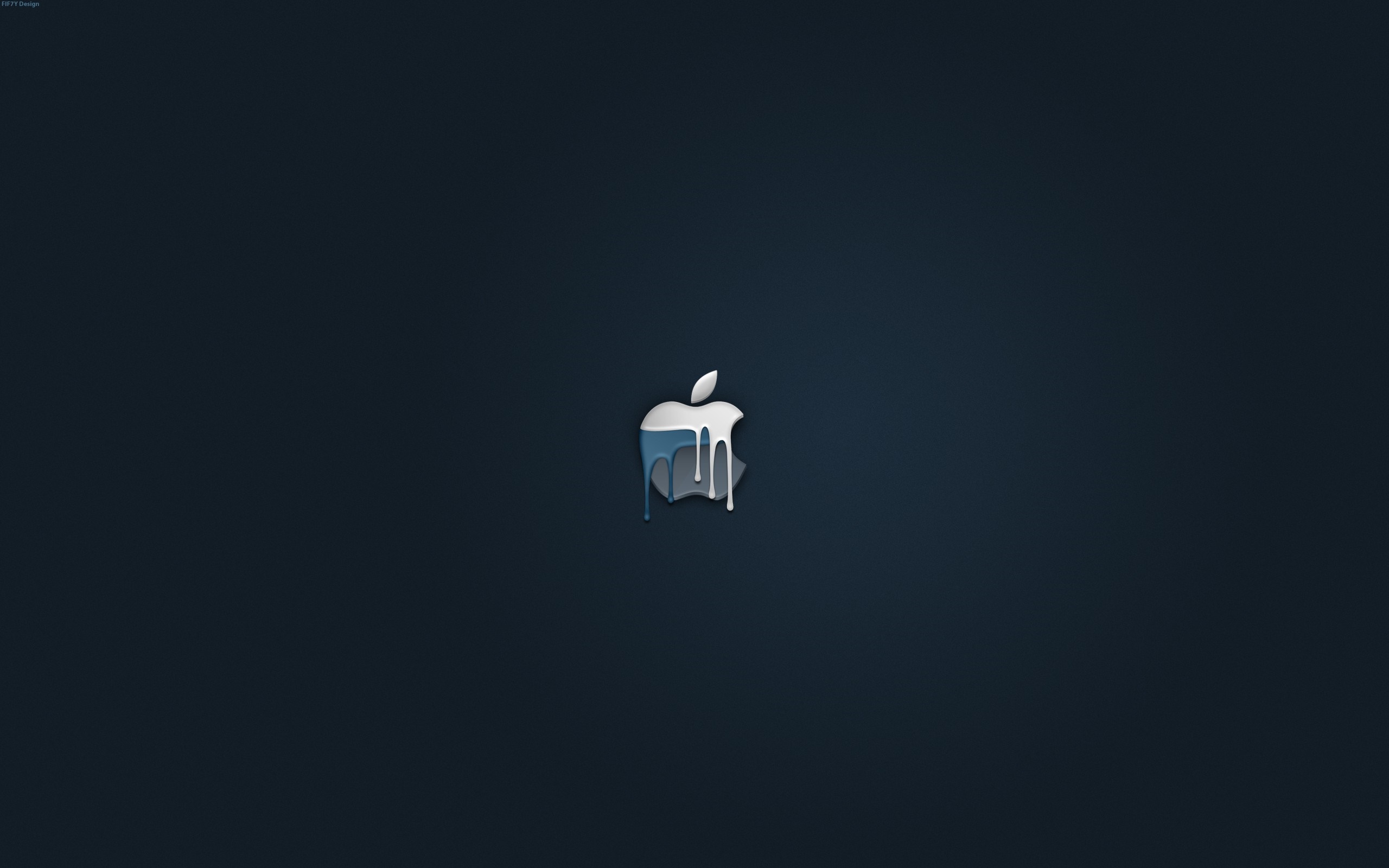 Melting Apple logo on dark background HD Wallpaper