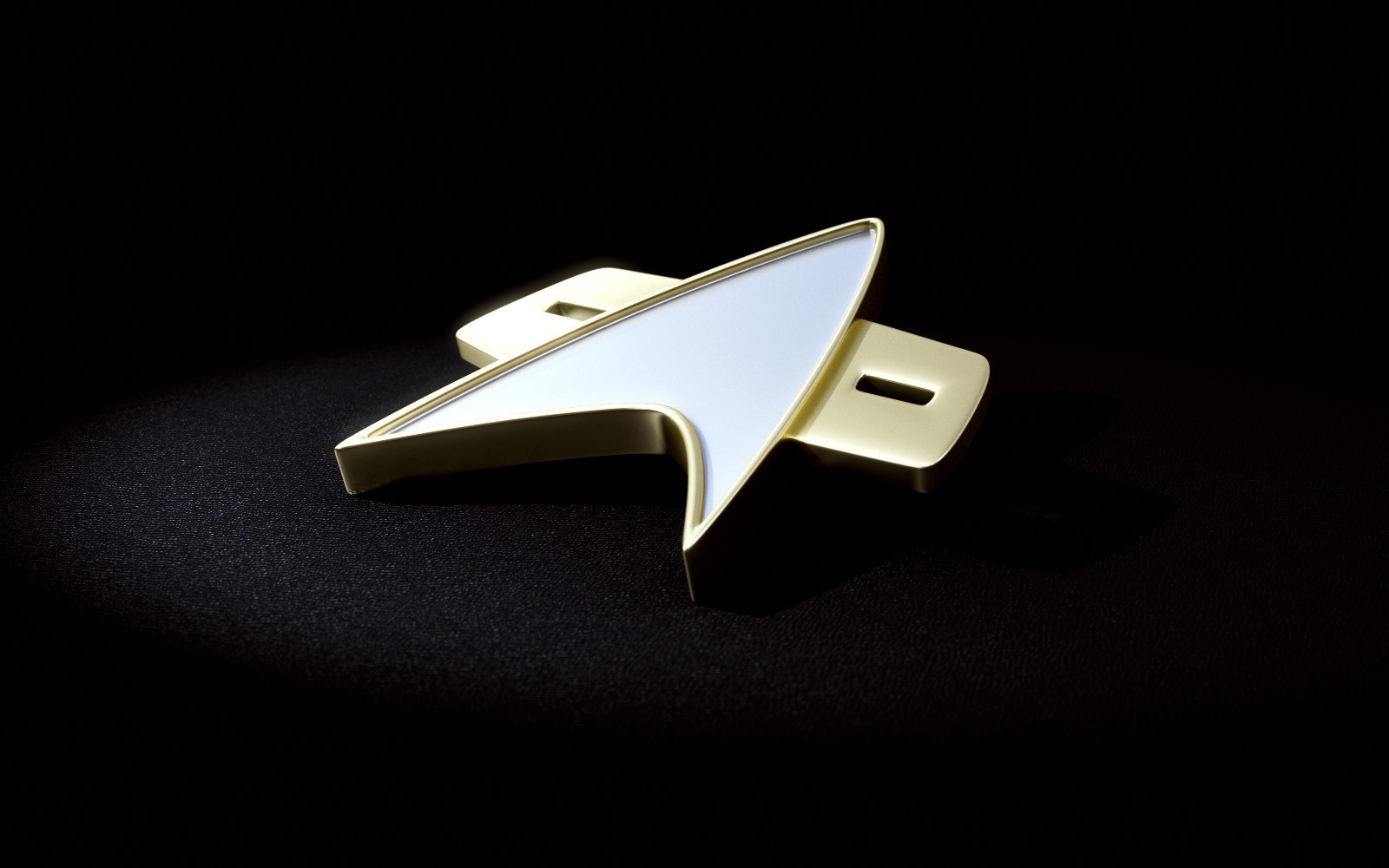 Star Trek communicator badge on black background HD Wallpaper