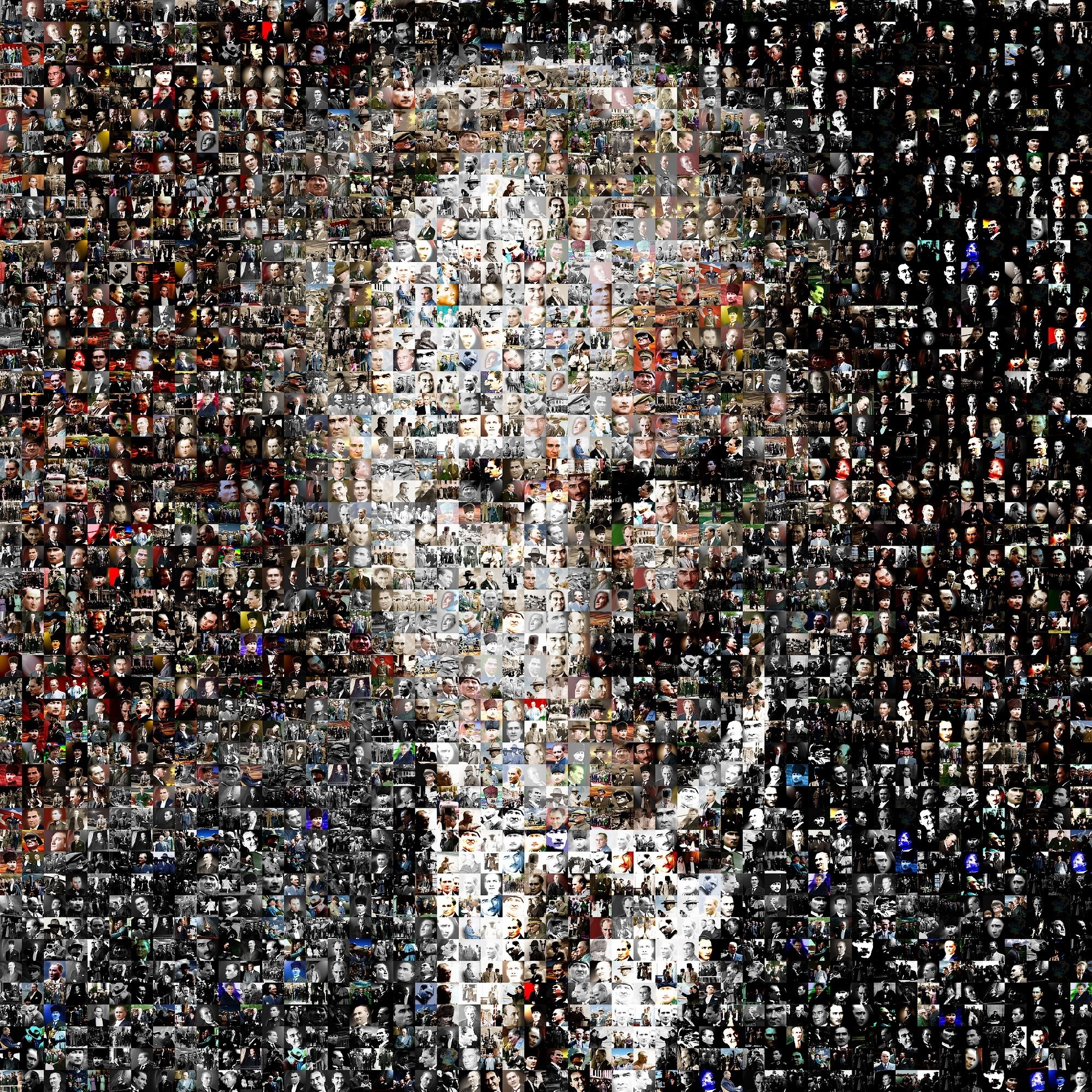 Mosaic portrait of Mustafa Kemal Atatürk HD Wallpaper