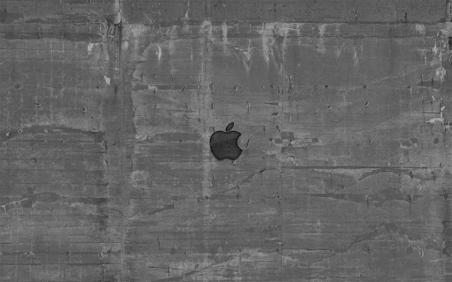 Apple logo on a concrete wall HD Wallpaper