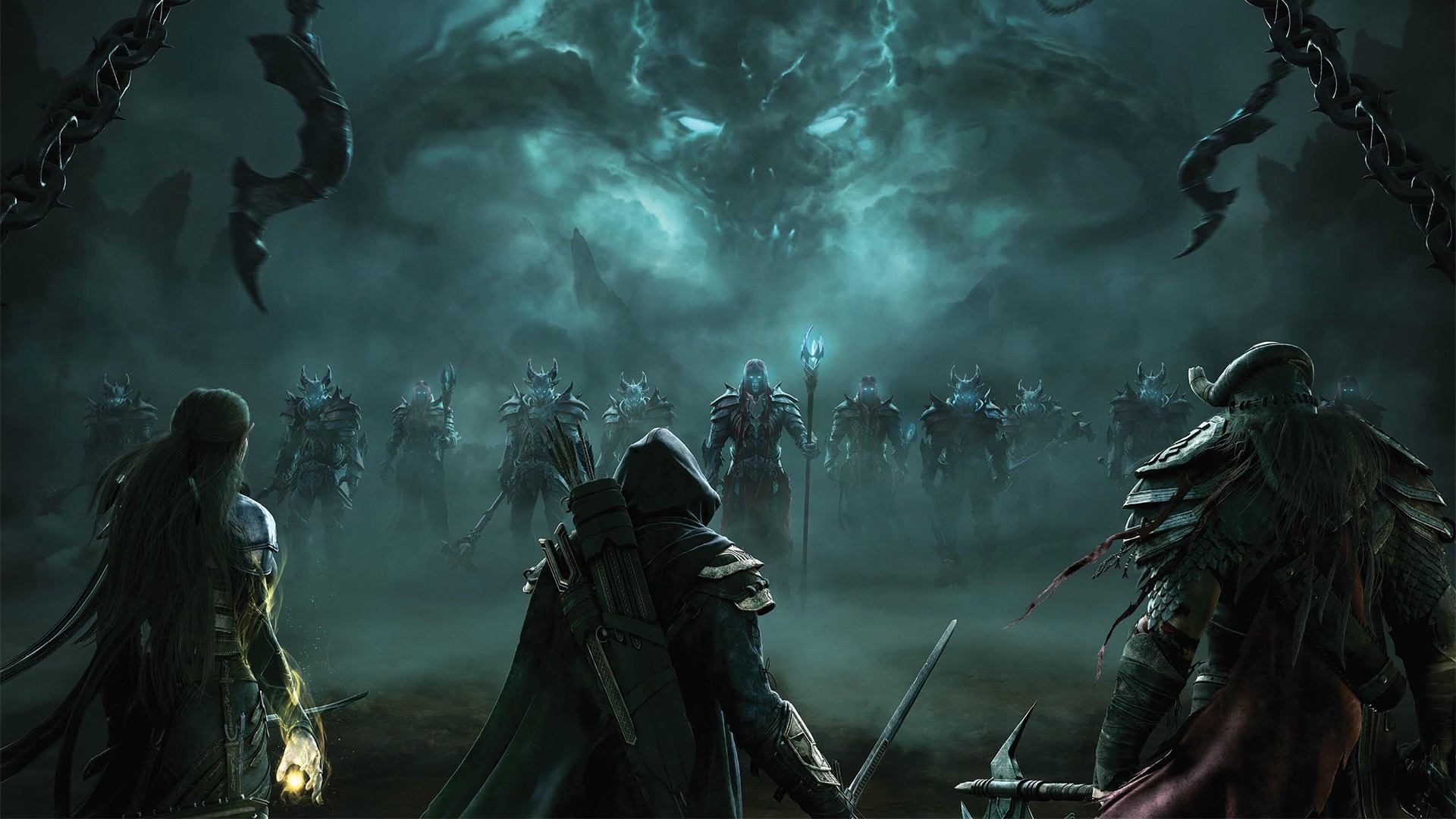 The Elder Scrolls Online: Daedric Lord and Armored Warriors HD Wallpaper