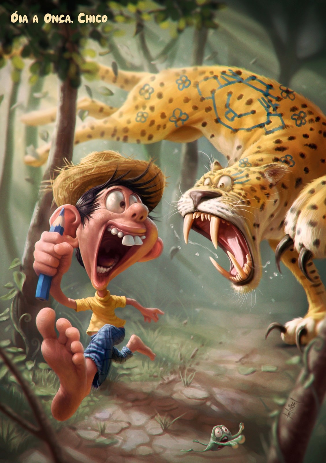 Chico Bento and a Jaguar in the Jungle HD Wallpaper