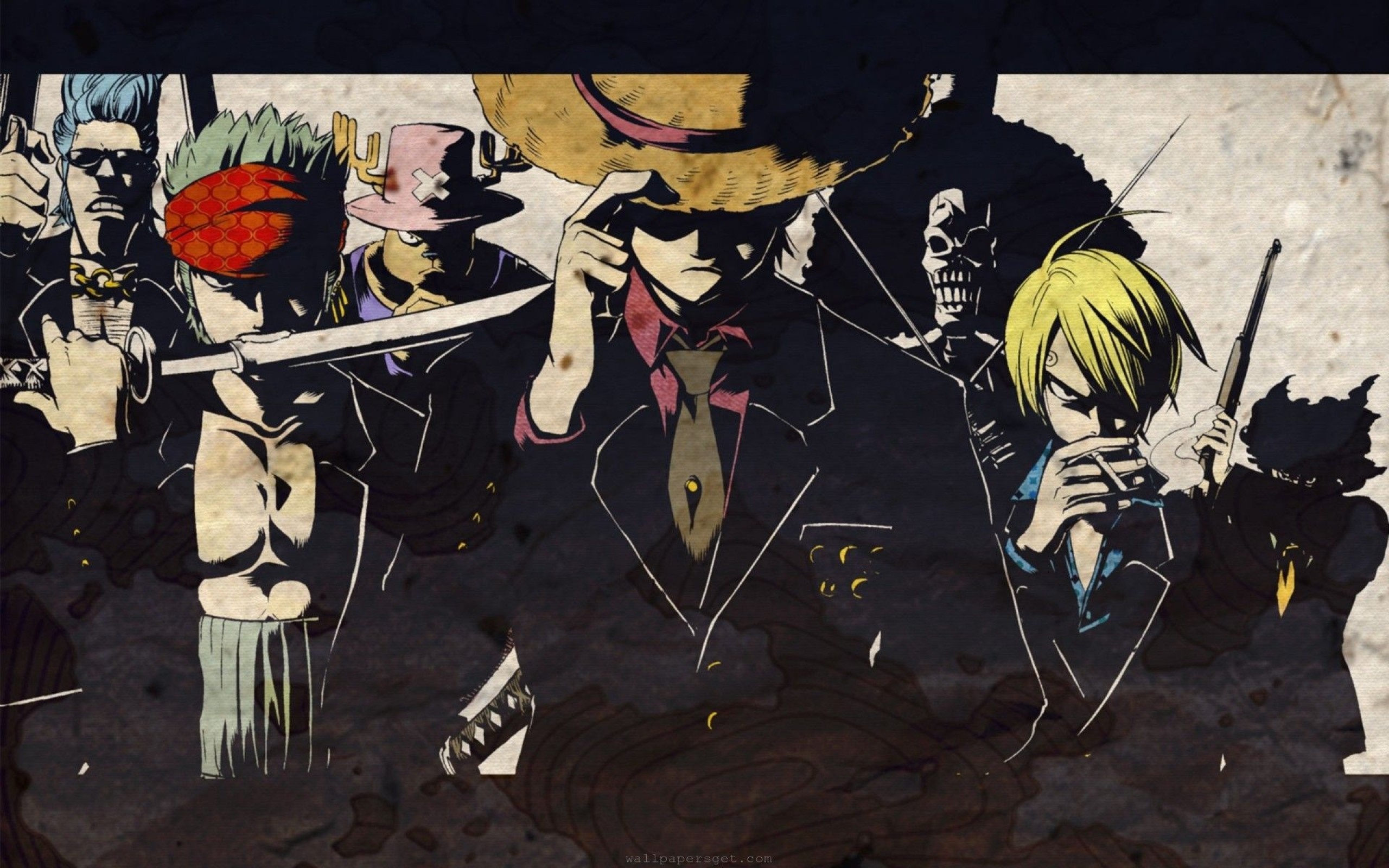 One Piece characters in suits HD Wallpaper