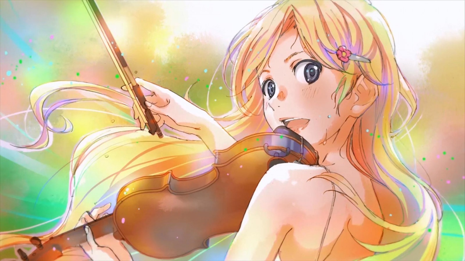 Kaori Miyazono from Shigatsu wa Kimi no Uso playing violin HD Wallpaper
