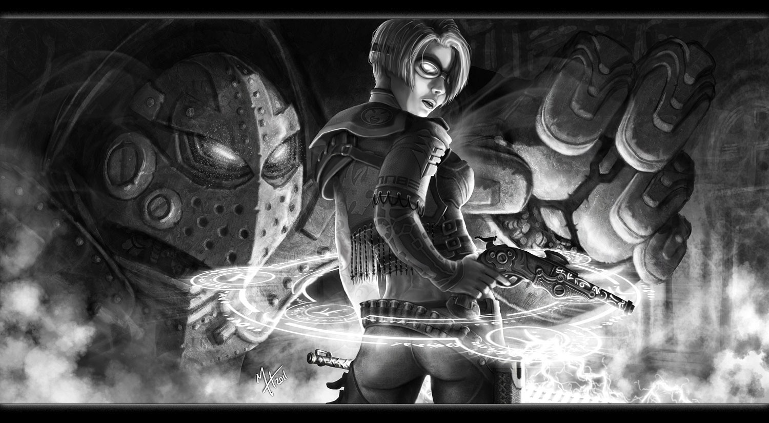Character from Warmachine and Iron Kingdoms with steampunk elements HD Wallpaper