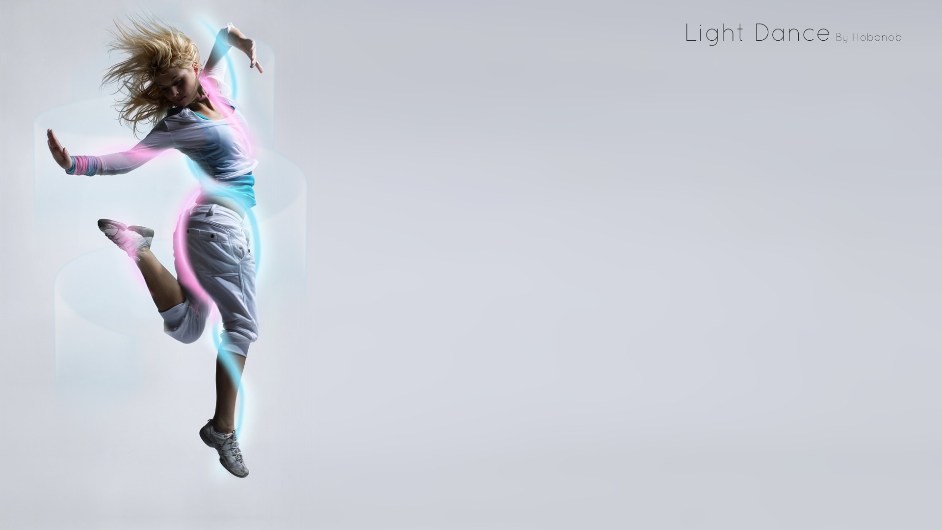 Dancer with light trails HD Wallpaper