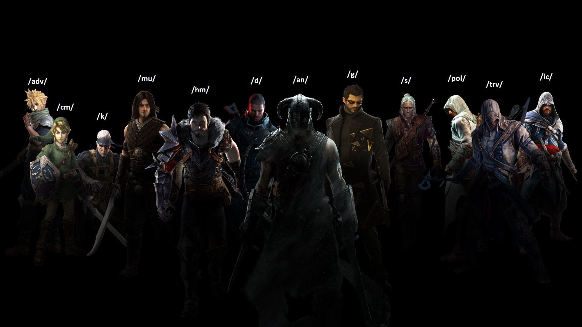 Video game characters in a dark setting HD Wallpaper