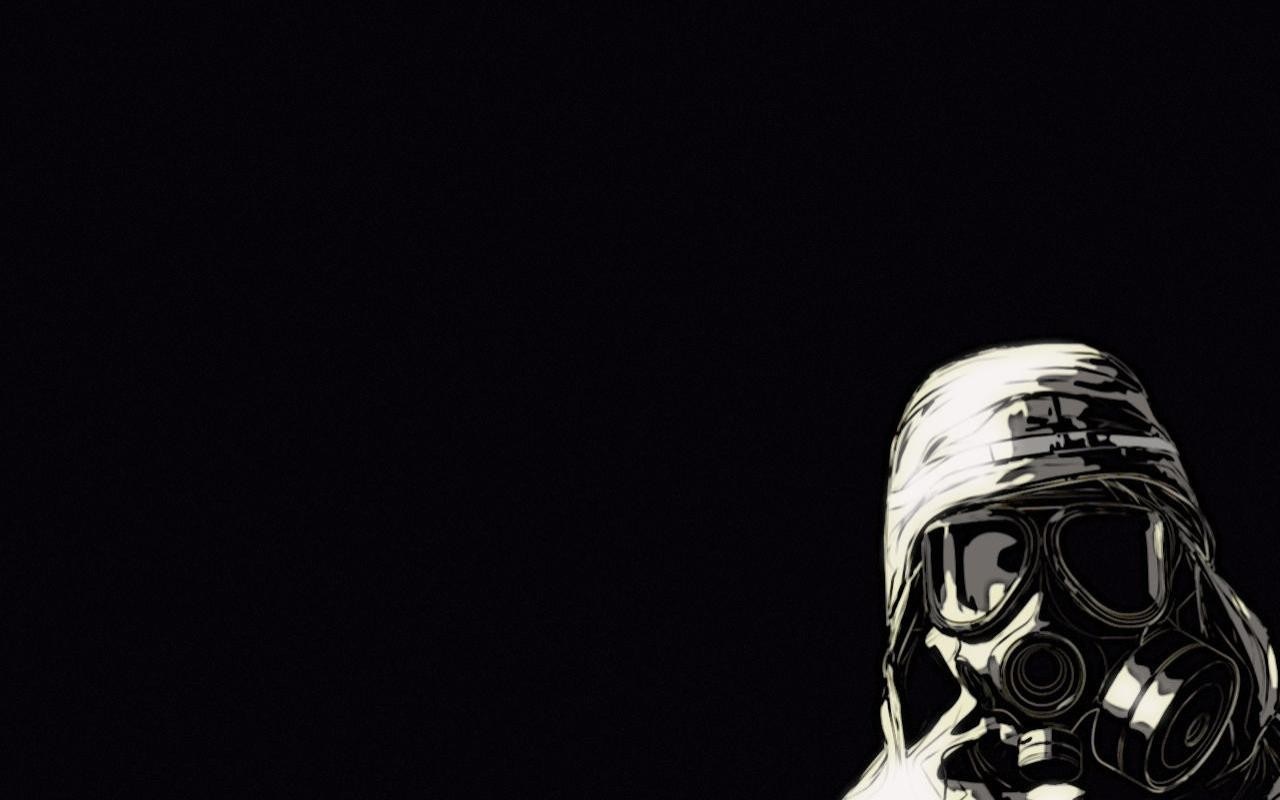 Person wearing a gas mask and headgear HD Wallpaper