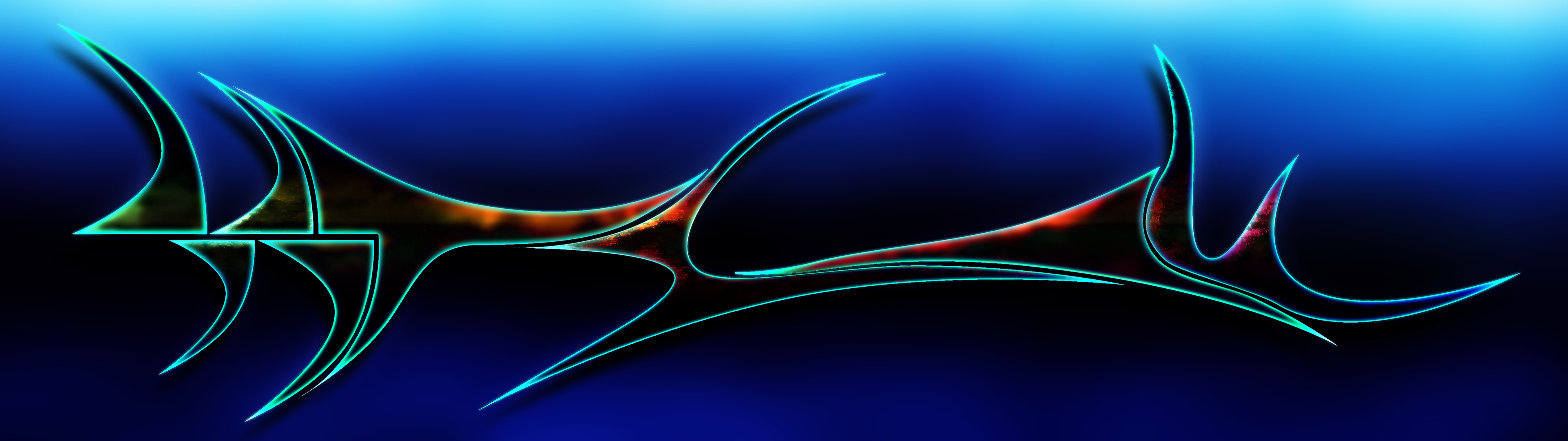 Abstract digital art with glowing lines HD Wallpaper