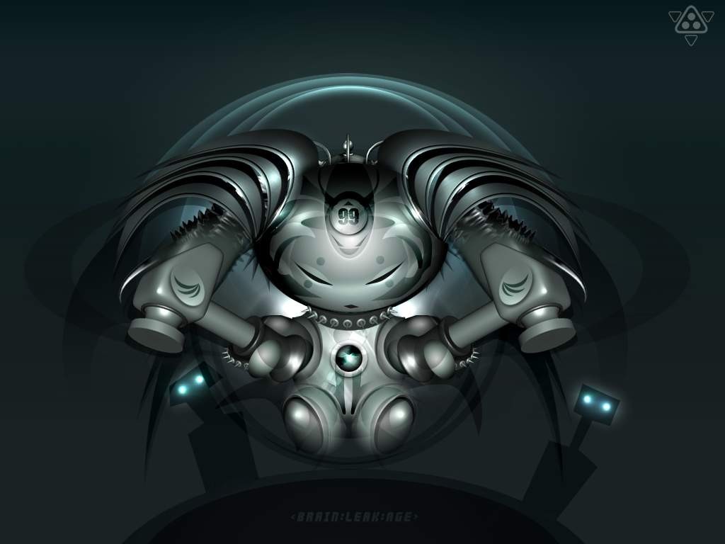 Robot with "09" on its head in a futuristic setting HD Wallpaper