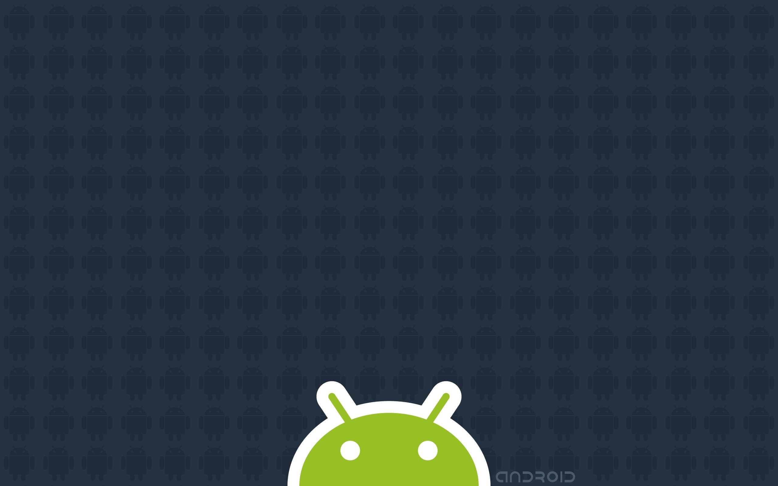 Android logo on a dark blue patterned background HD Wallpaper