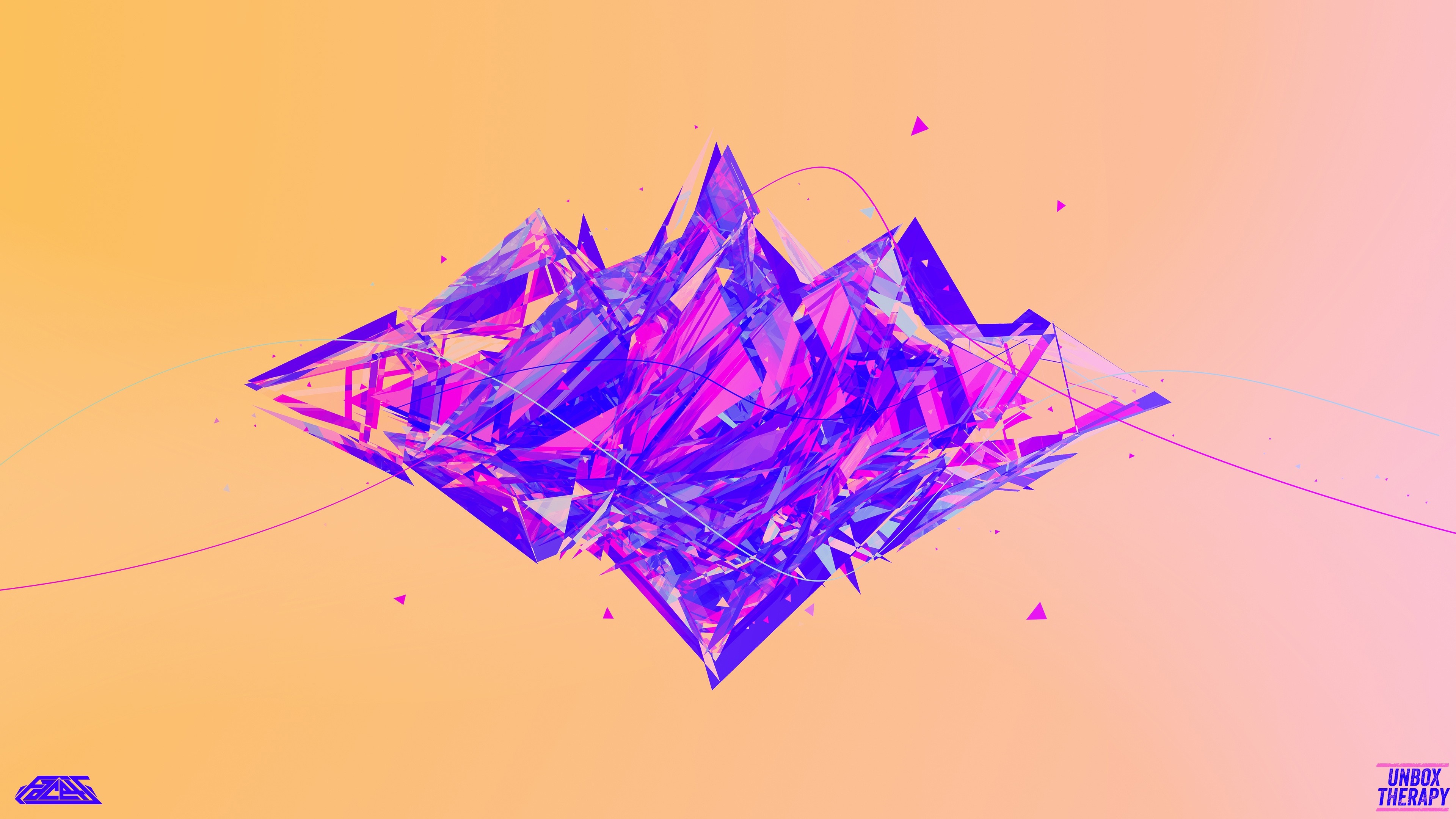 Abstract geometric crystal formation with lines HD Wallpaper