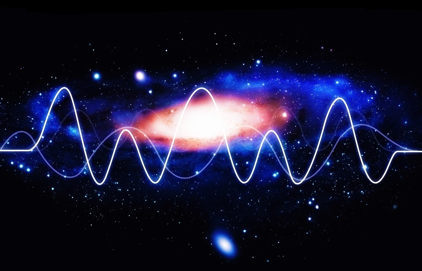 Abstract representation of sound waves in space HD Wallpaper