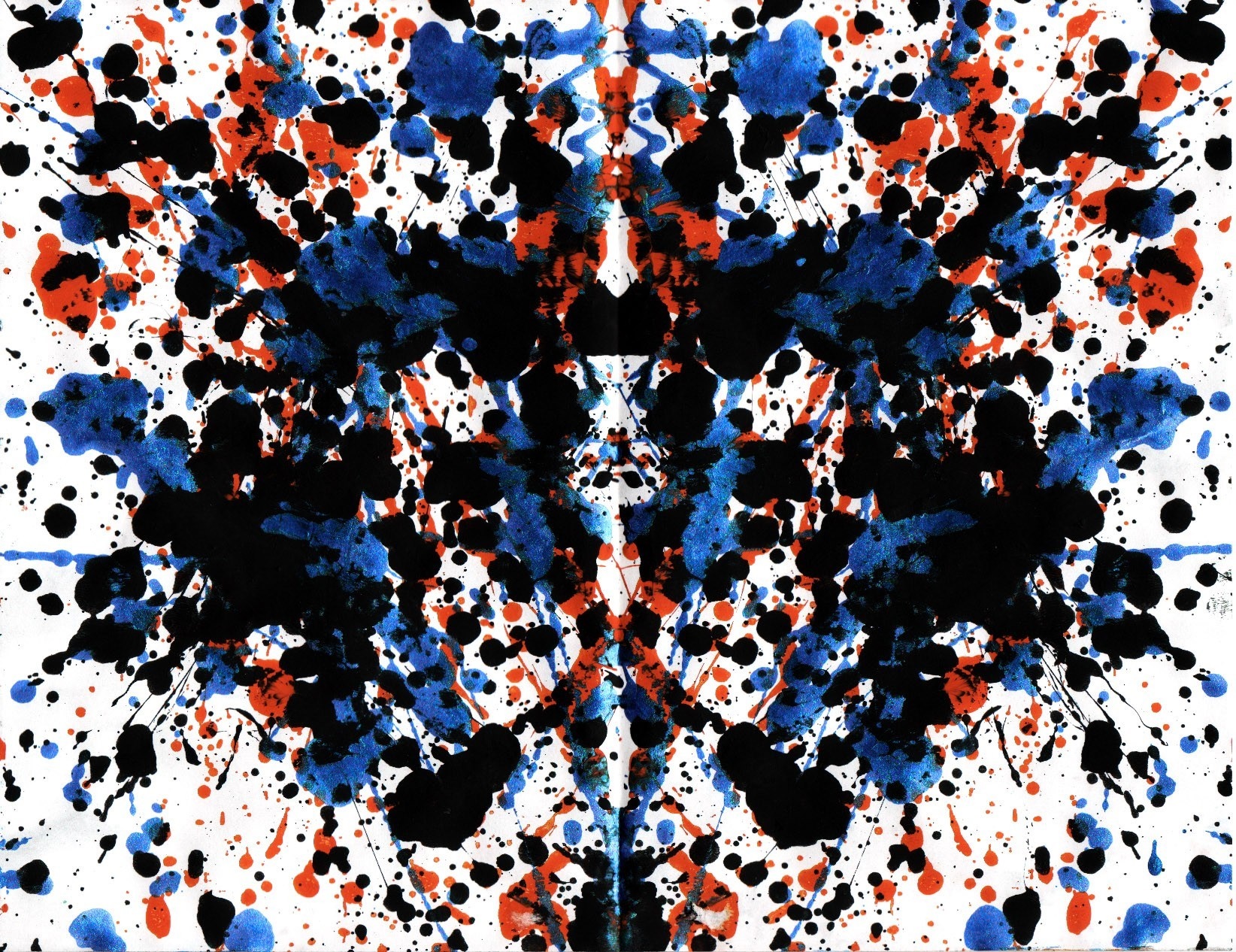 Symmetrical Paint Splatter Rorschach Test Art HD Wallpaper