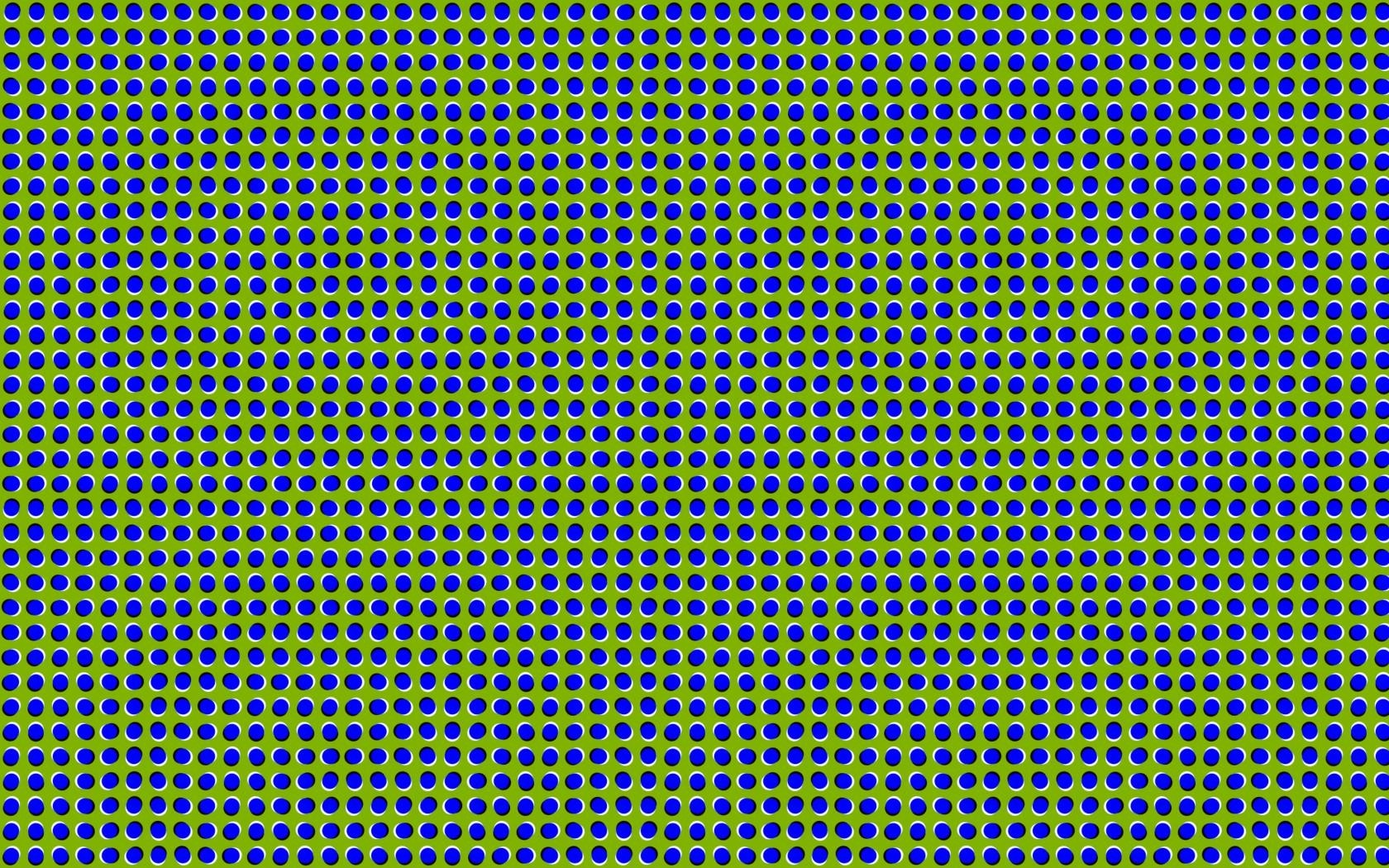 Blue circles on a green background optical illusion HD Wallpaper