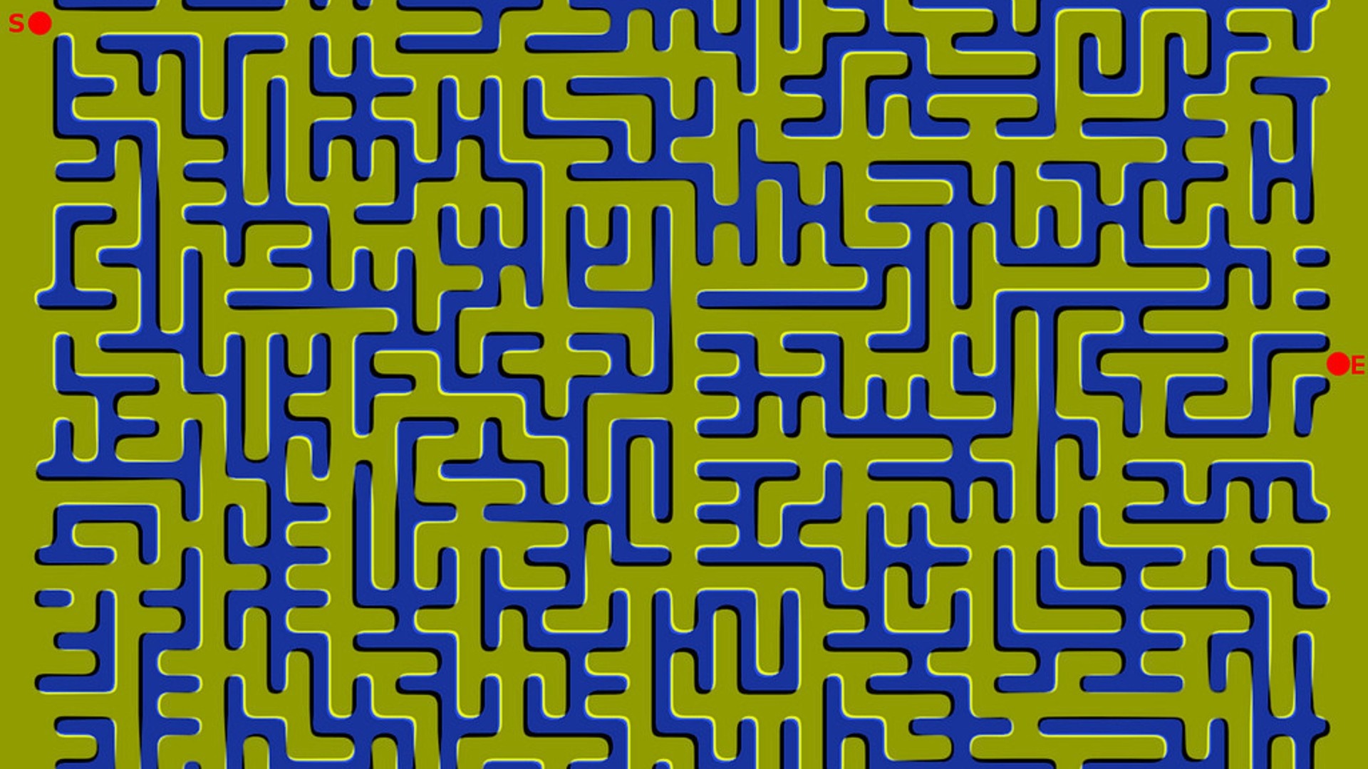 Optical illusion maze with start and end points HD Wallpaper
